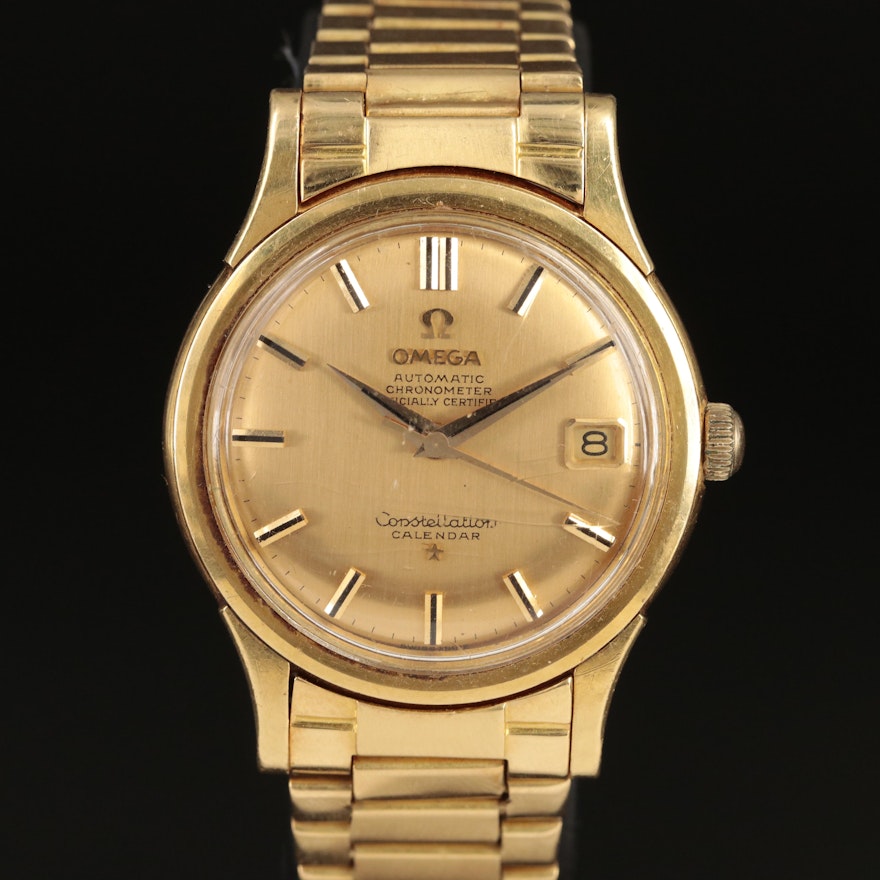 Omega Constellation 18K Calendar Officially Certified Chronometer Wristwatch