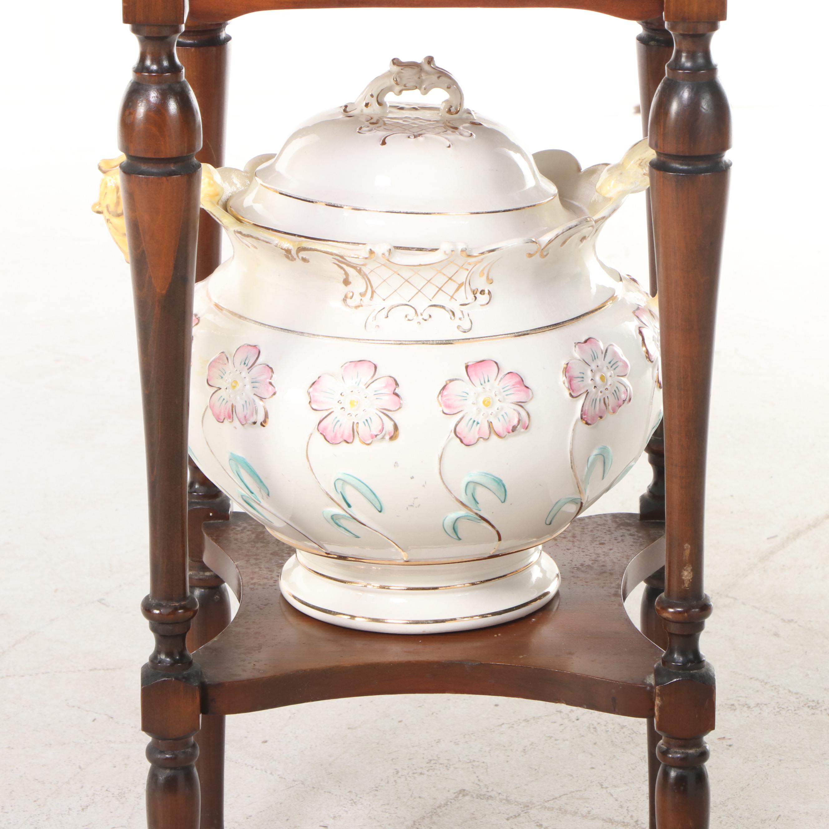 Washstand with Pitcher and Basin Set and Chamber Pot