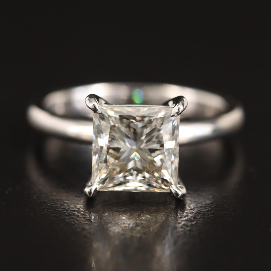 Platinum 3.05 CT Lab Grown Diamond Solitaire Ring