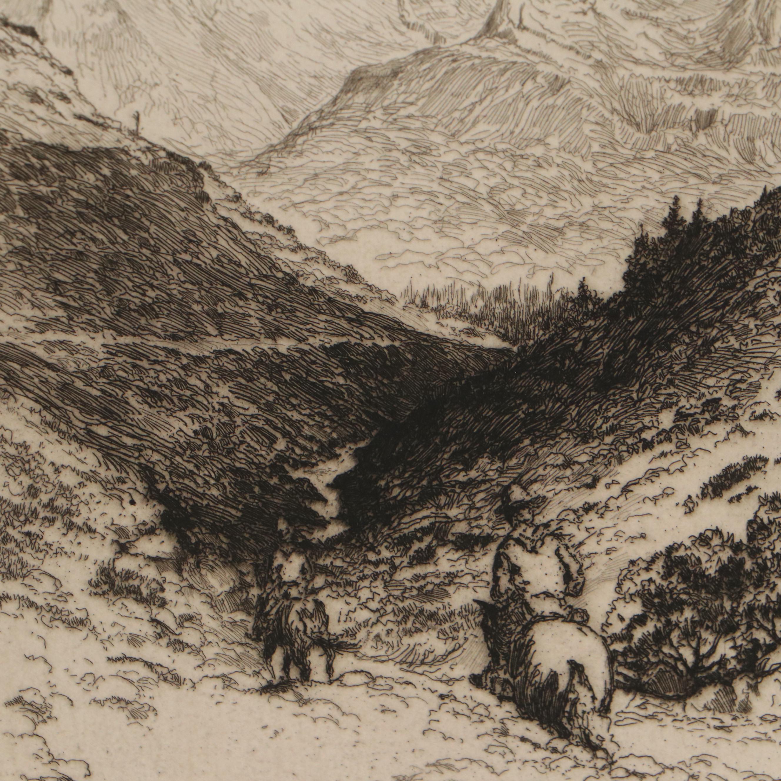 Lee Sturges Mountain Landscape Etchings, Circa 1920