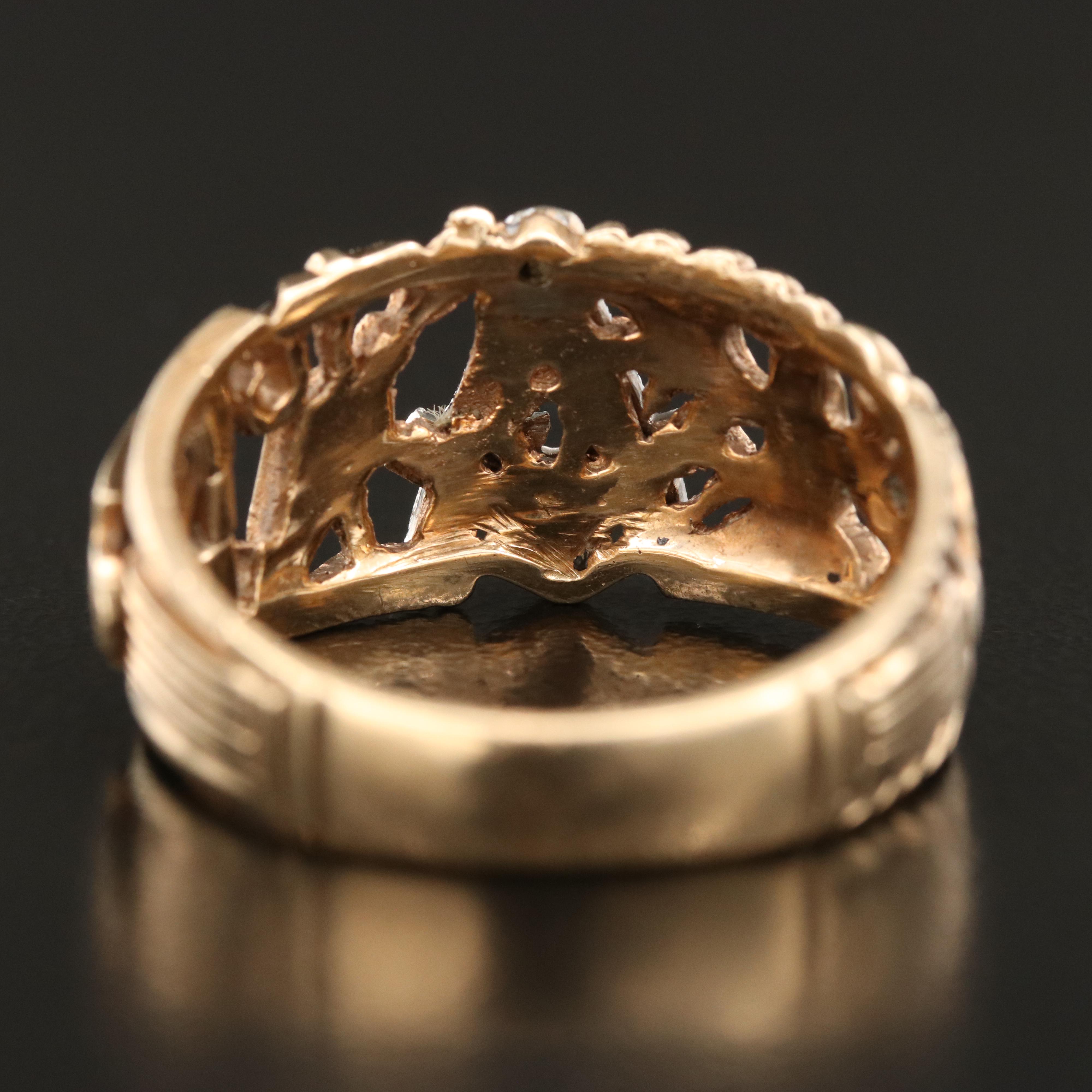 10K and 14K 0.02 CT Diamond Masonic Secret Compartment Ring