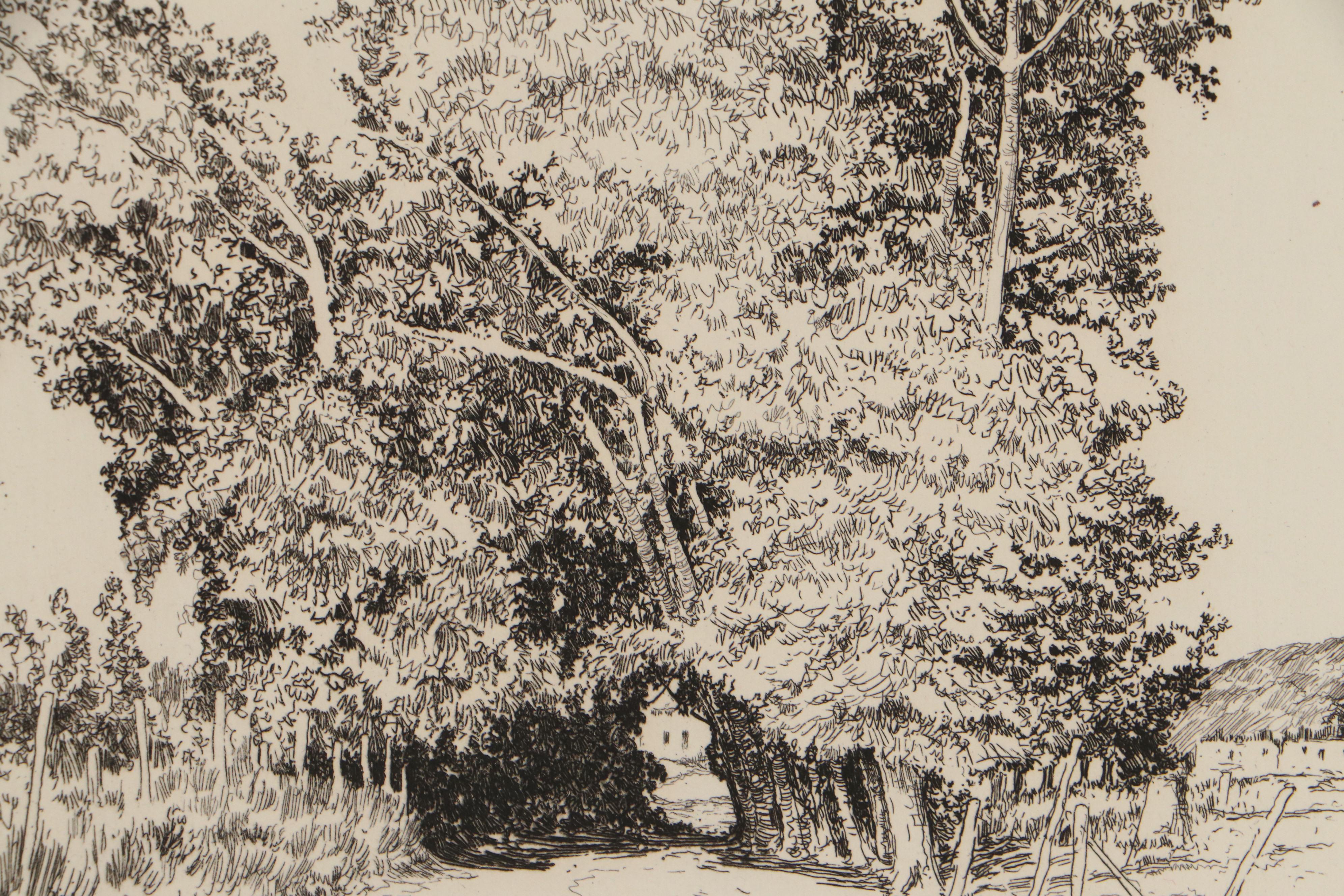 Lee Sturges Landscape Etchings Including "In The Garden of the Alamo"