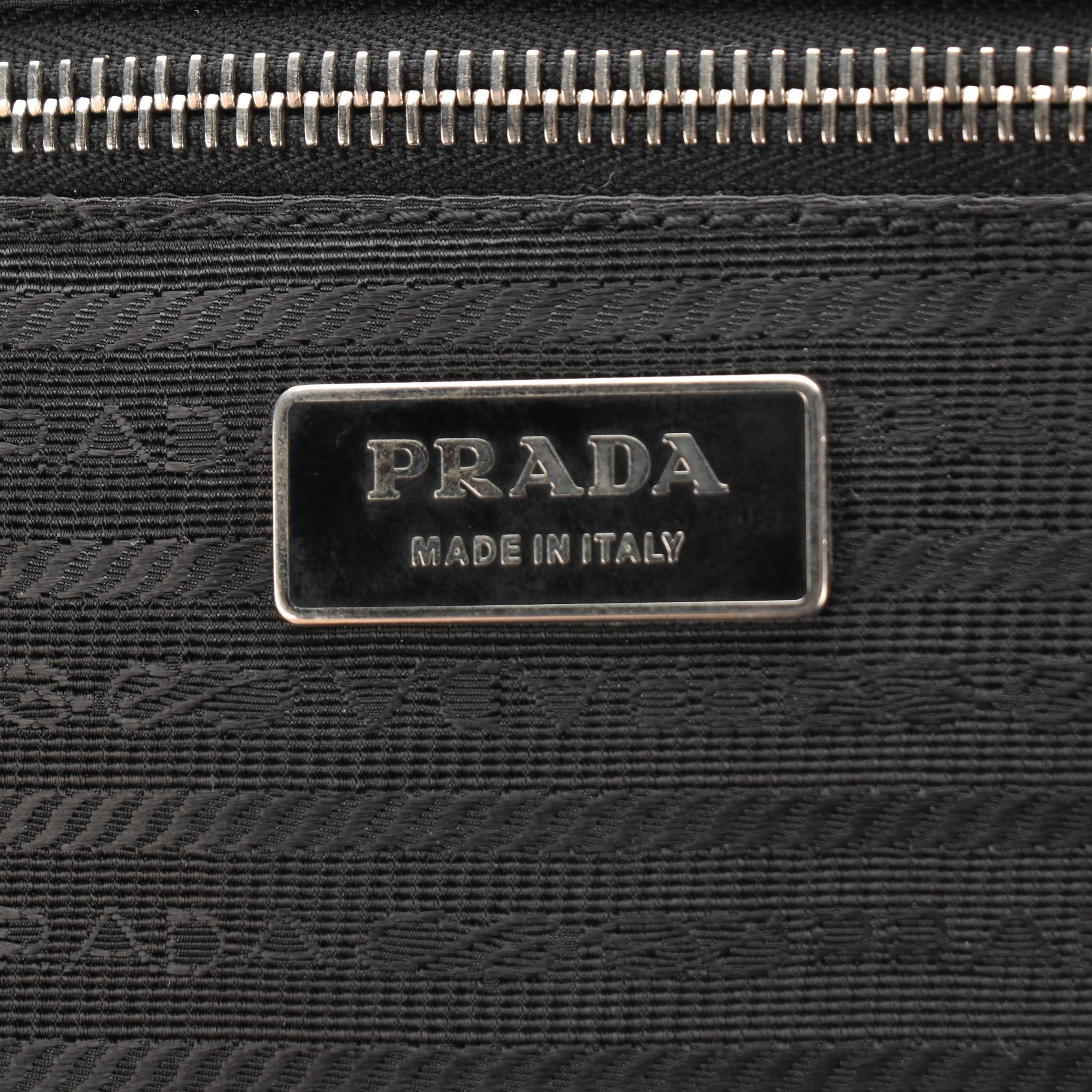 Prada 19" Trolley Suitcase in Black Tessuto Nylon and Saffiano Leather