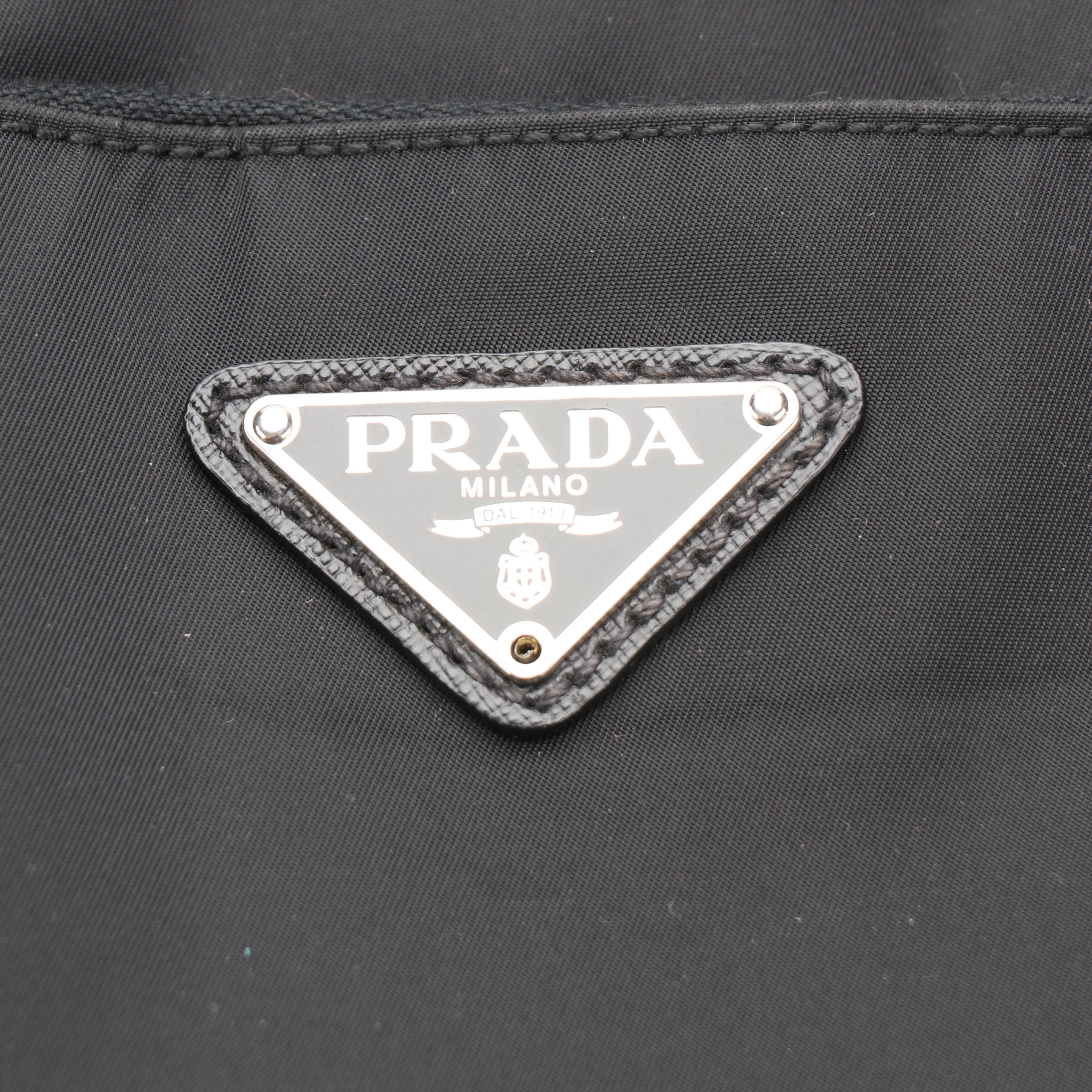 Prada 19" Trolley Suitcase in Black Tessuto Nylon and Saffiano Leather