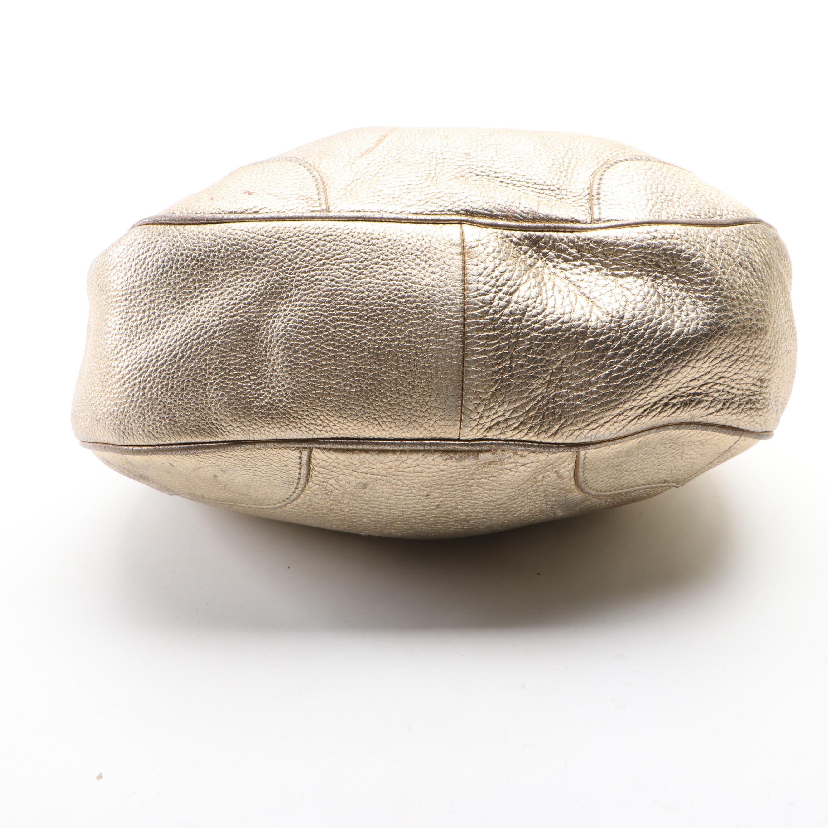 Prada Gold Metallic Vitello Daino Leather Shoulder Bag