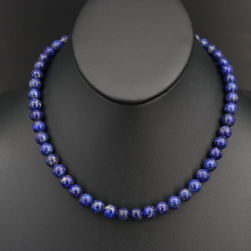Lapis Lazuli Necklace with 14K Clasp