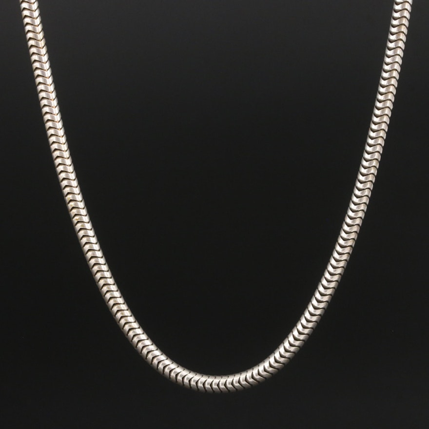 Sterling Round Snake Chain Necklace