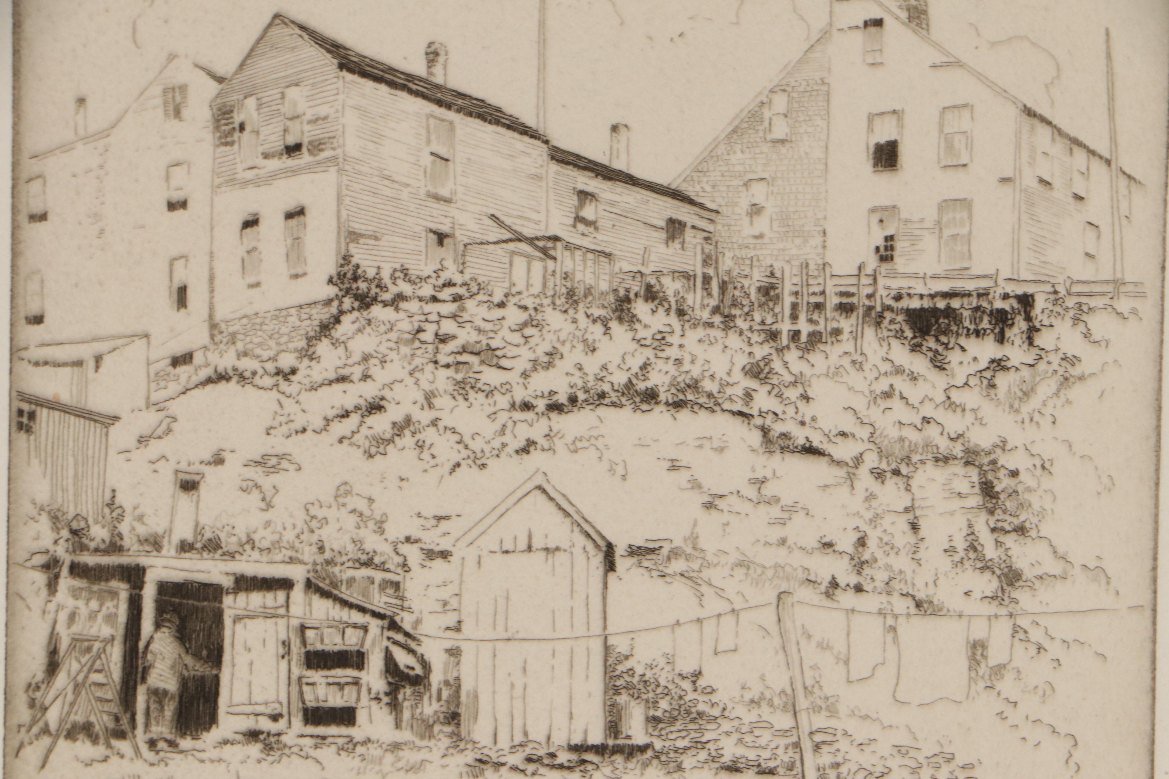 Lee Sturges Landscape Etchings with "Main Street, Nantucket" , Early 20th C.