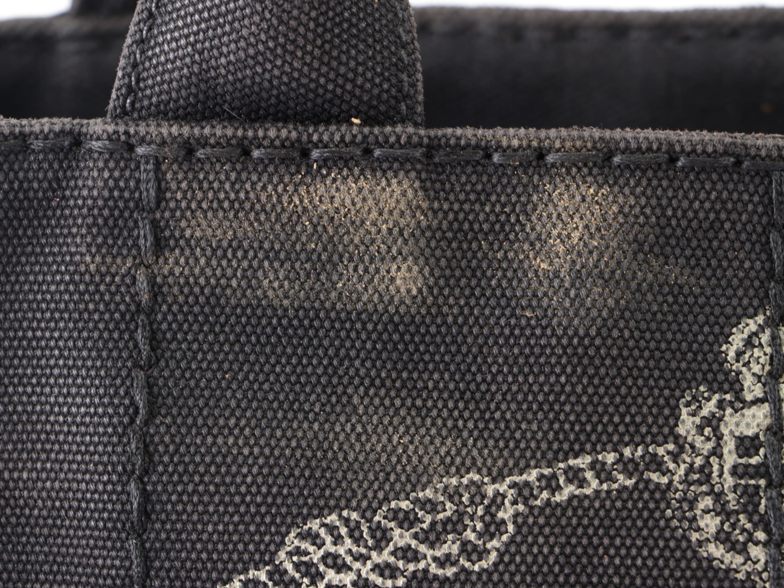 Prada Small Logo Tote in Black Canapa Canvas