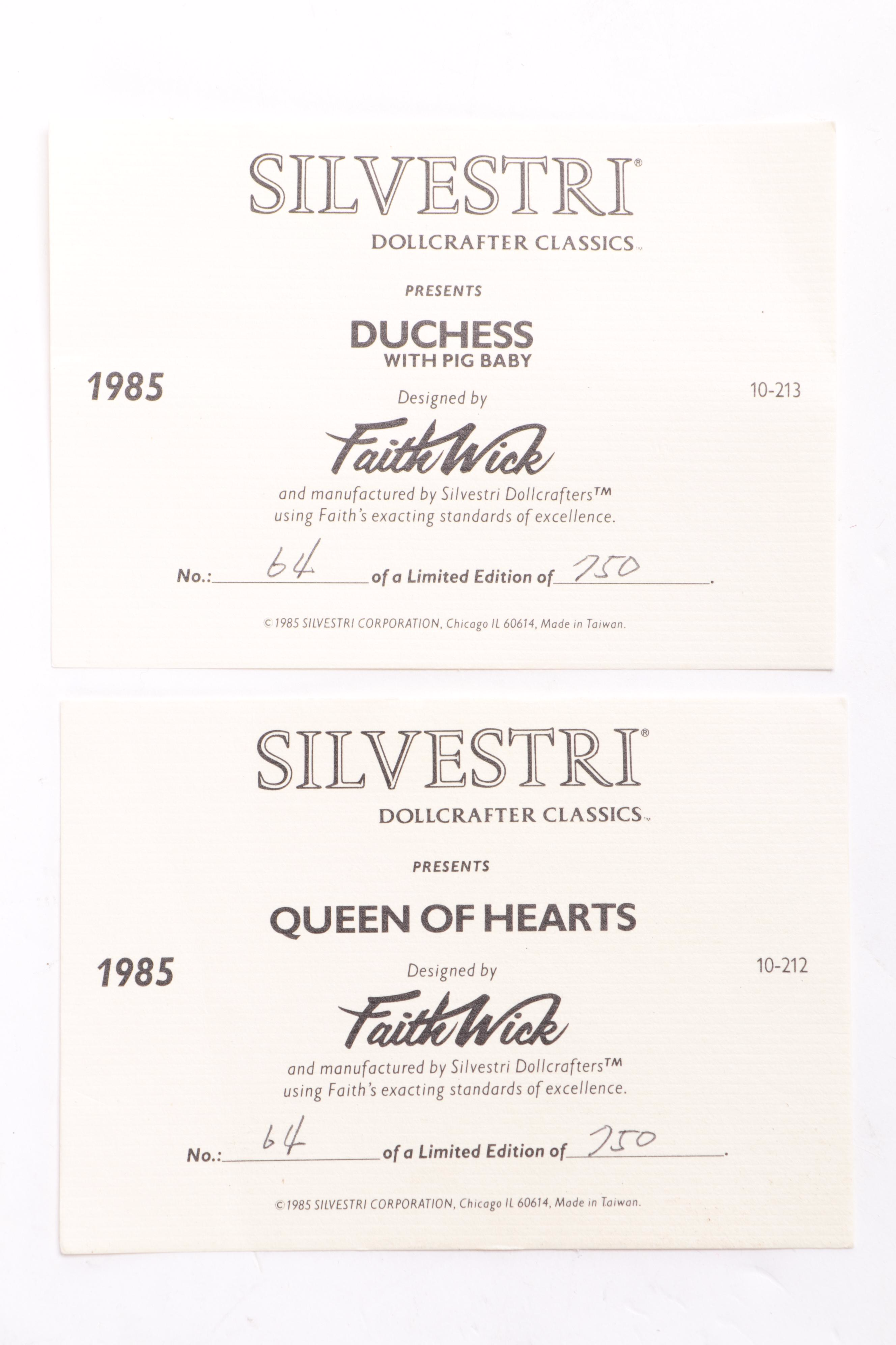 Silvestri "Alice in Wonderland" Numbered Limited Edition Character Dolls, 1985