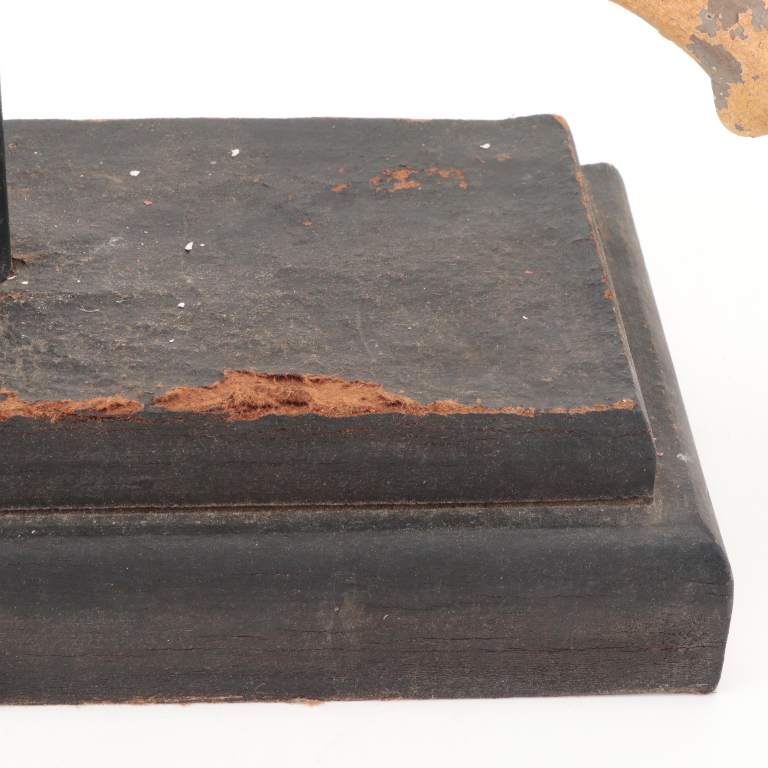 Distressed Carved Wood Rooster