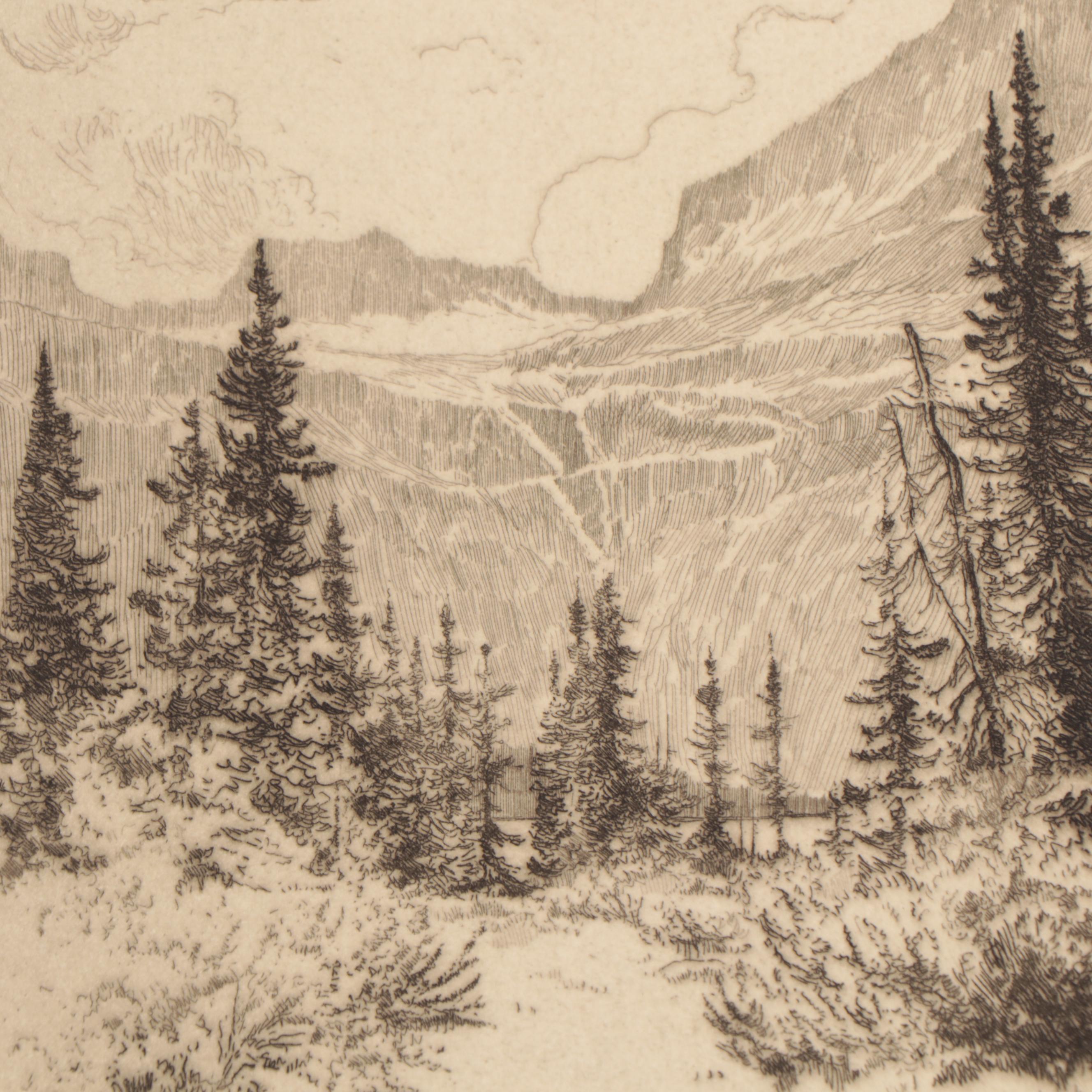 Lee Sturges Mountain Landscape Etchings, Circa 1920