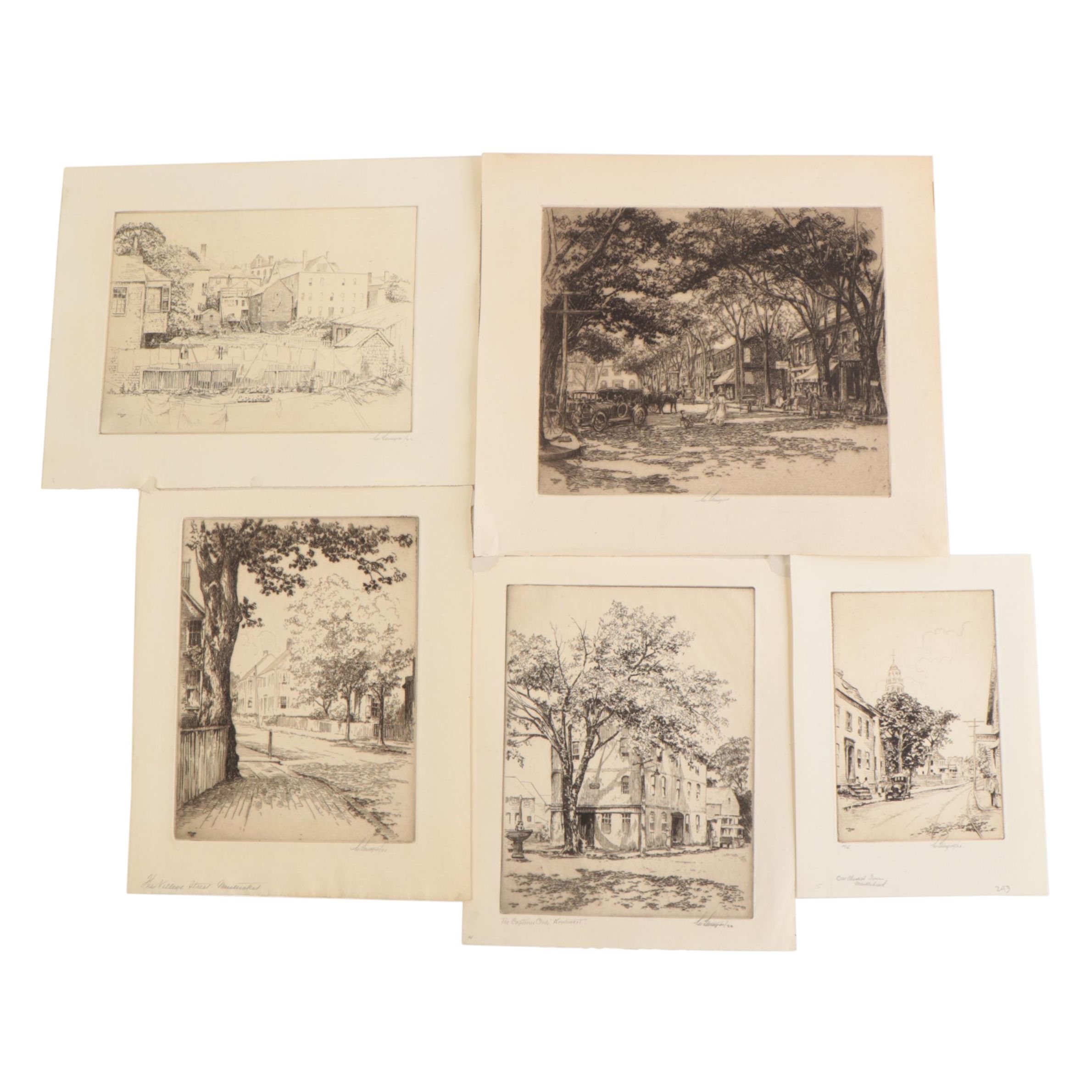 Lee Sturges Street Scenes Etchings, Early 20th Century EBTH