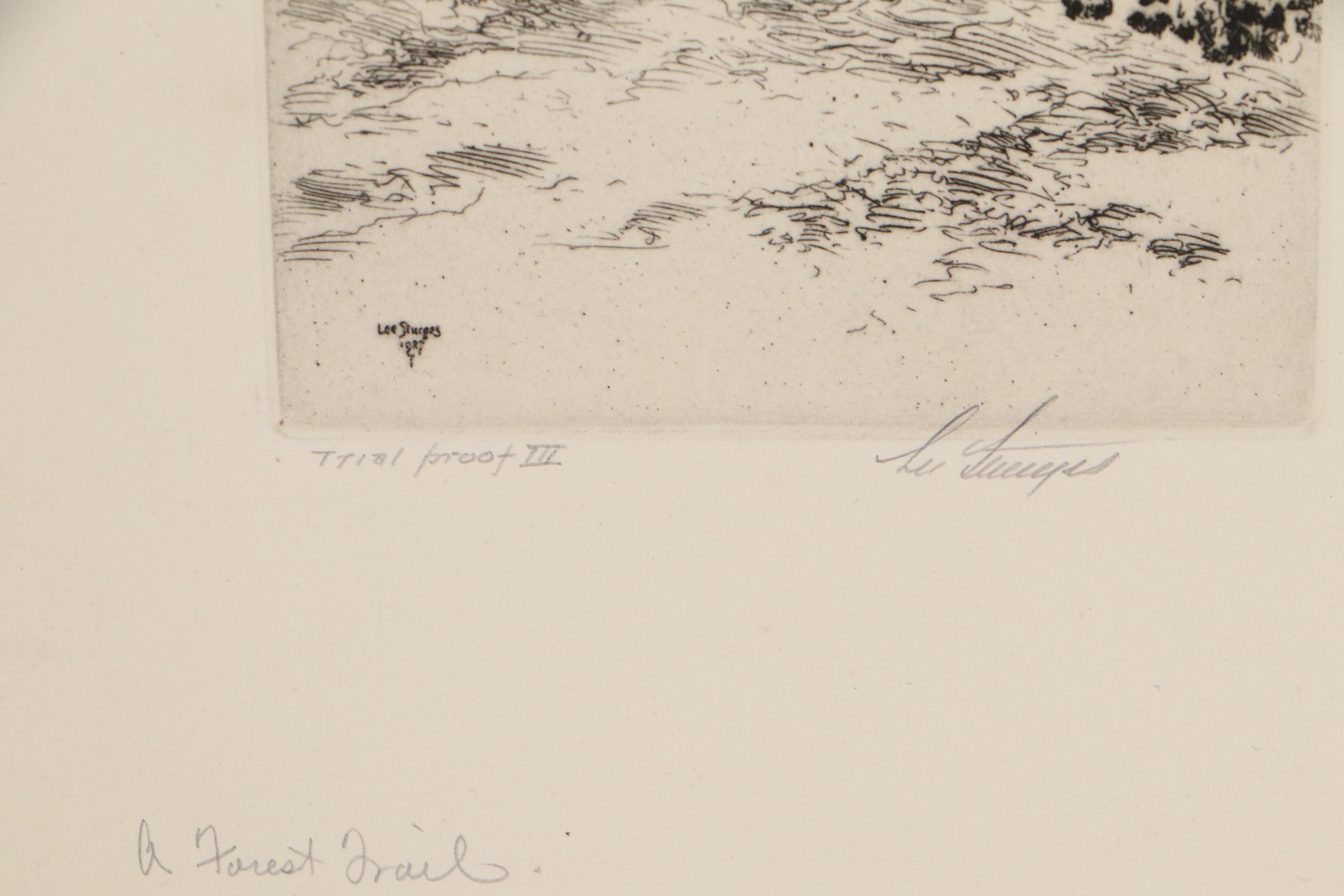 Lee Sturges Forest and Mountain Landscape Etchings, Circa 1925