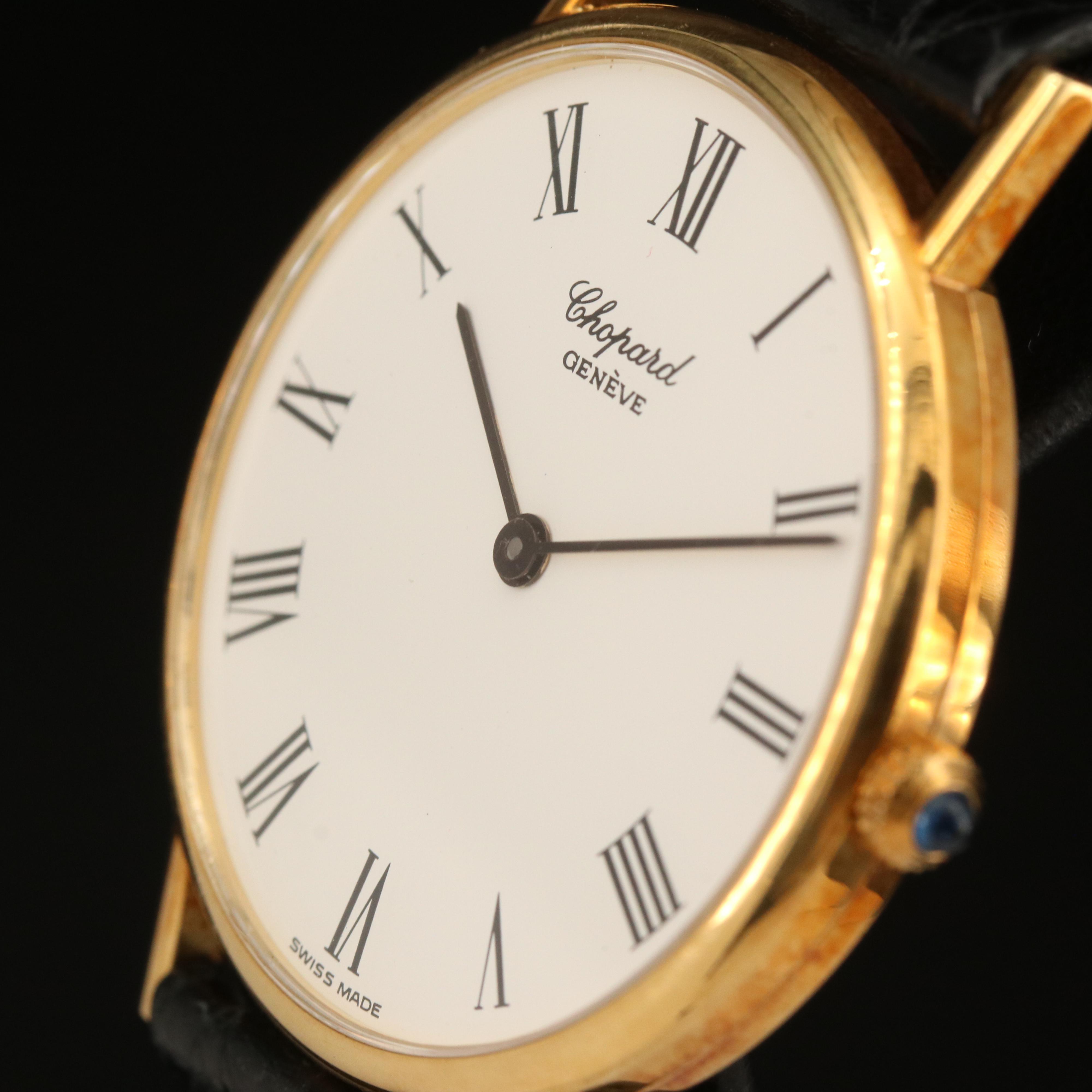 18K Chopard Classique White Roman Dial Watch