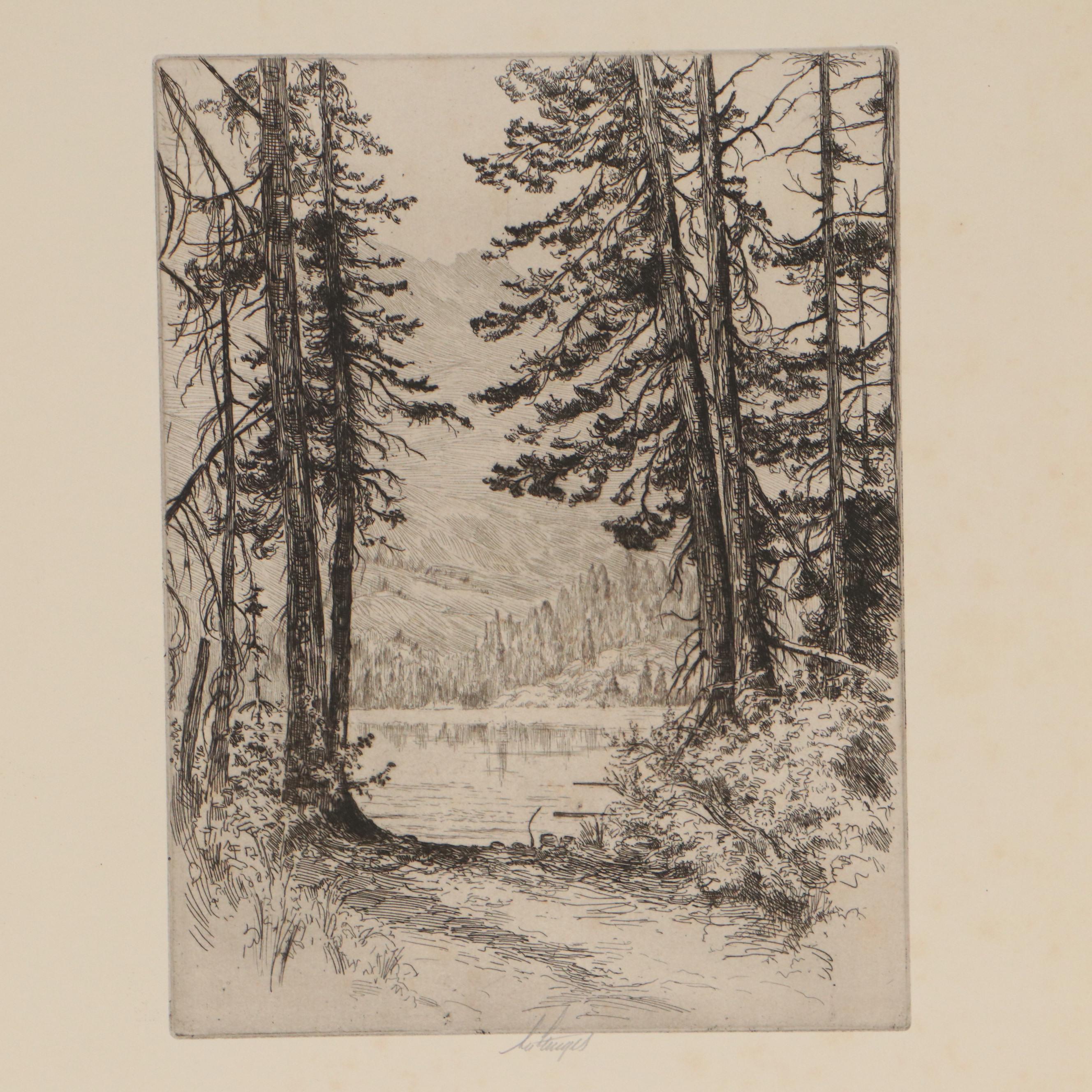 Lee Sturges Etchings Including "Stark's Peak," 1921