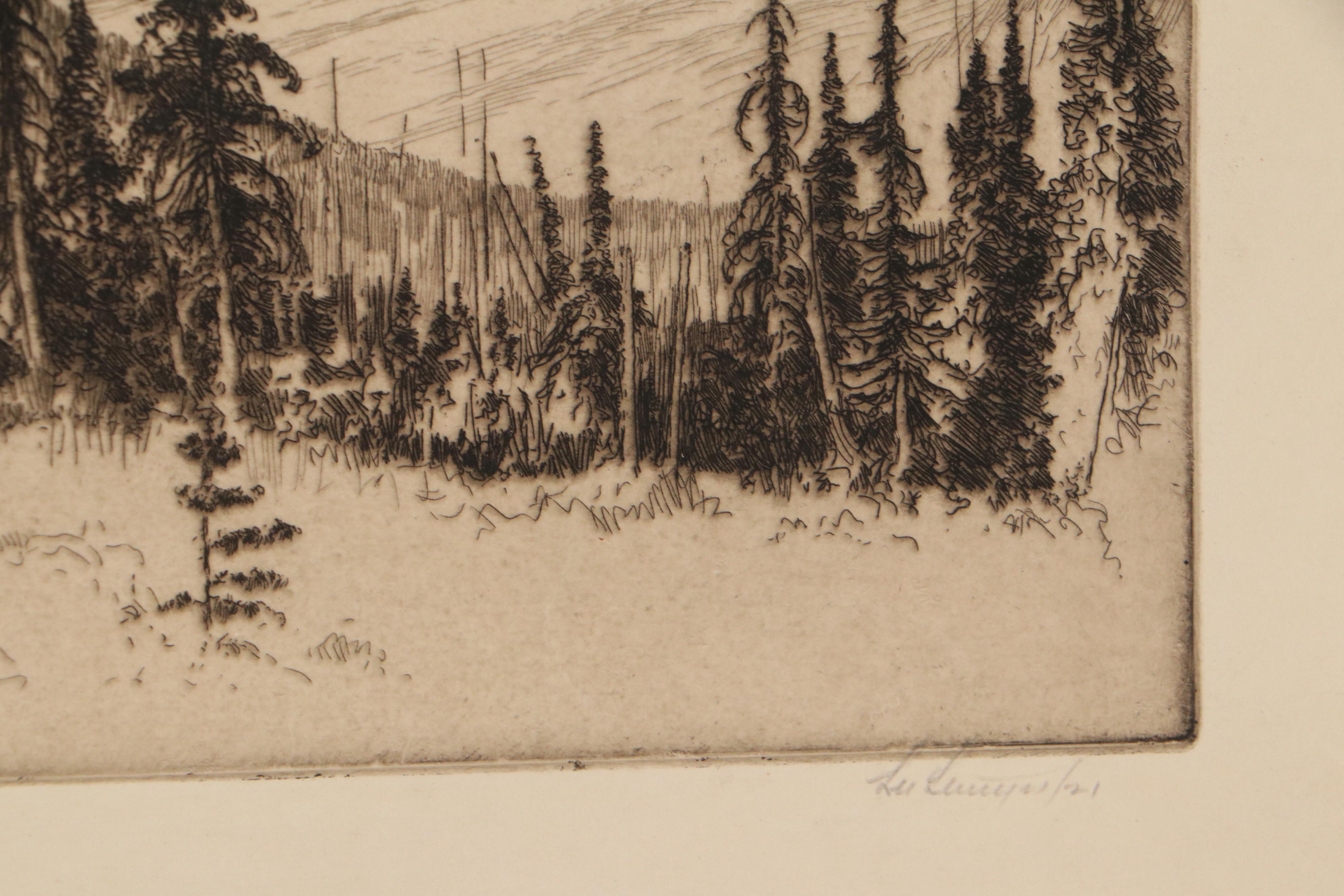 Lee Sturges Etchings Including "Stark's Peak," 1921