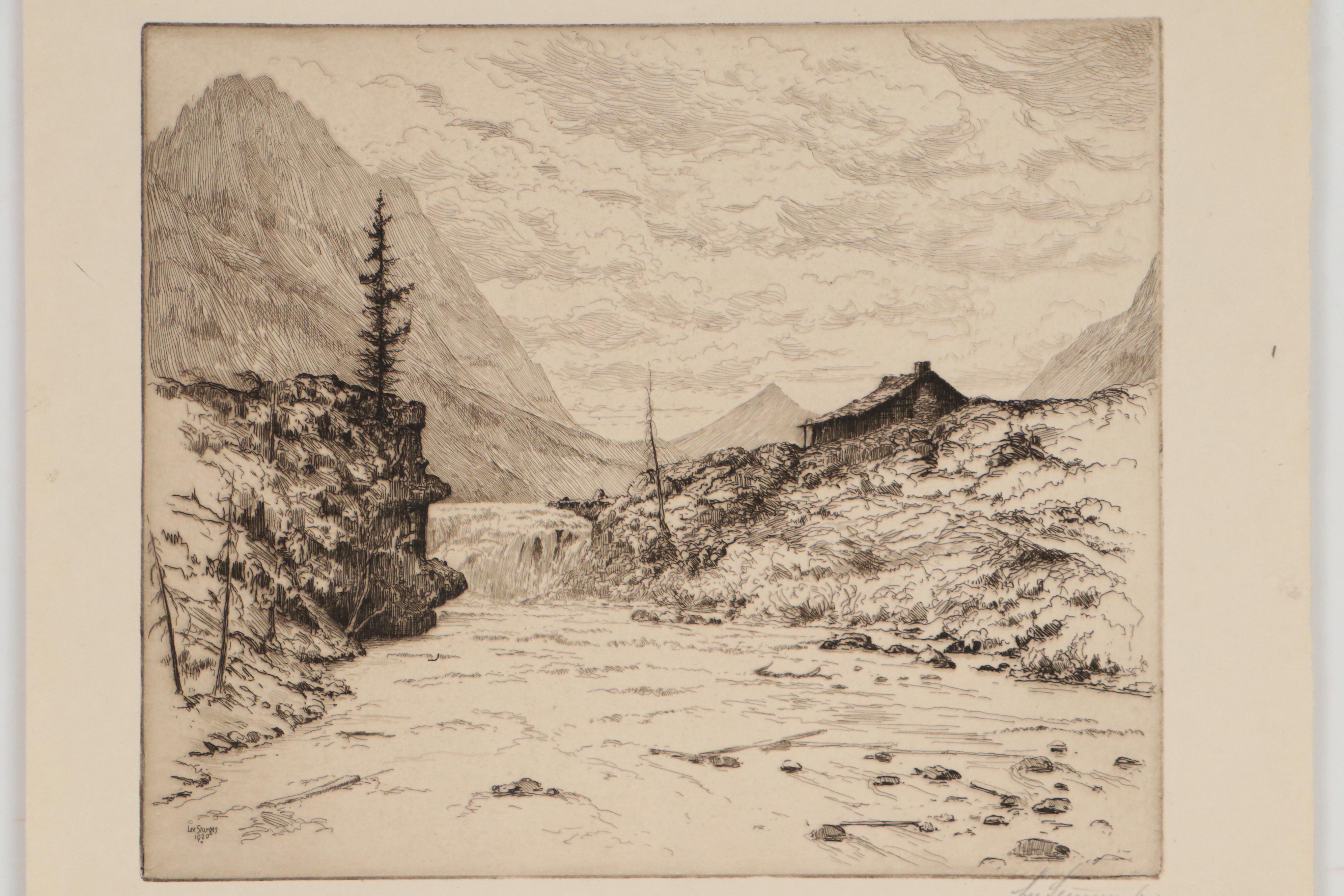 Lee Sturges Etchings Including "Stark's Peak," 1921