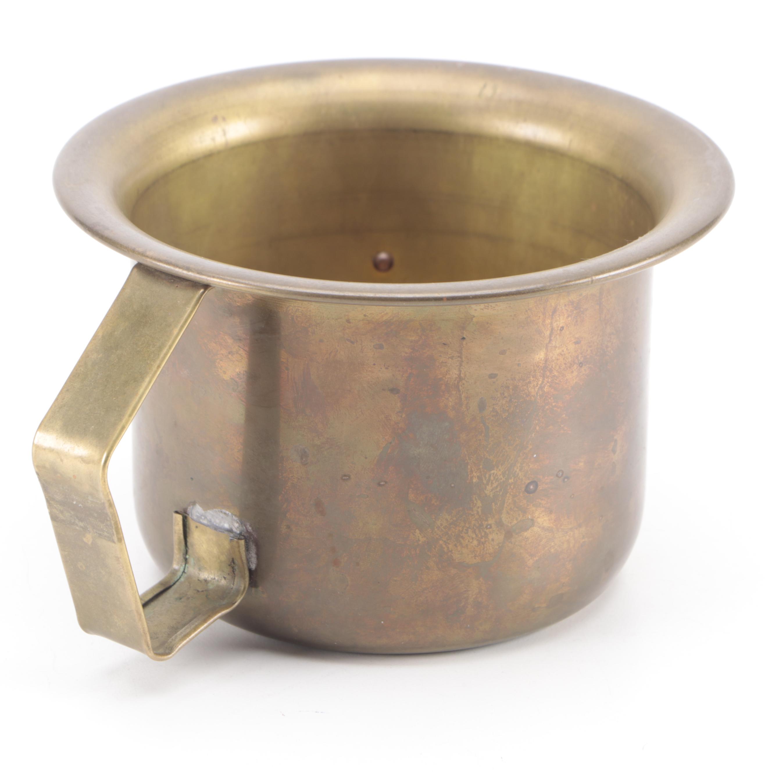 Central Pacific Railroad Brass Chamber Pot, Early to Mid-20th Century