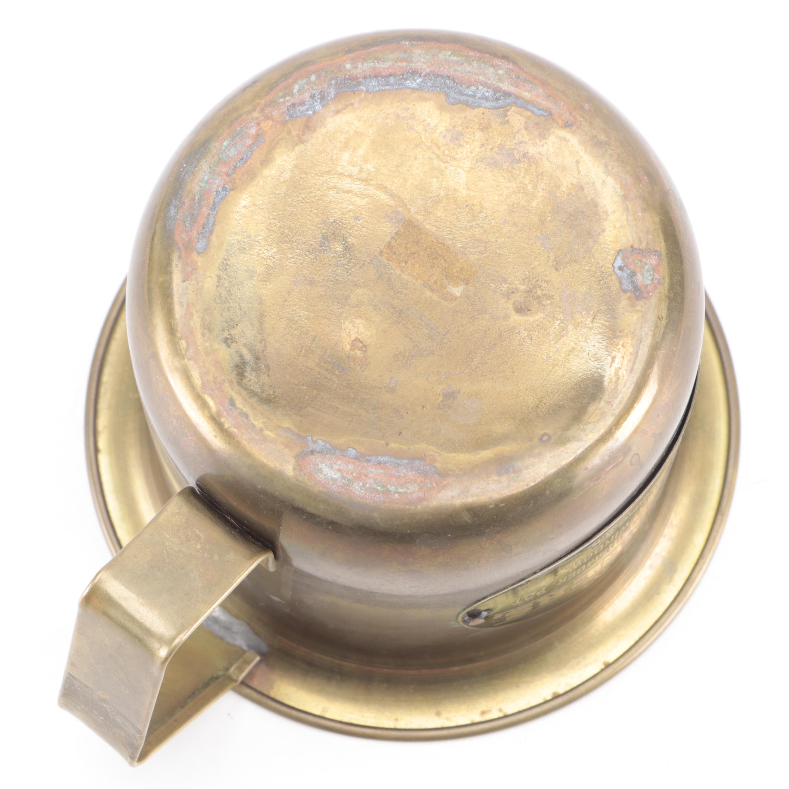 Central Pacific Railroad Brass Chamber Pot, Early to Mid-20th Century