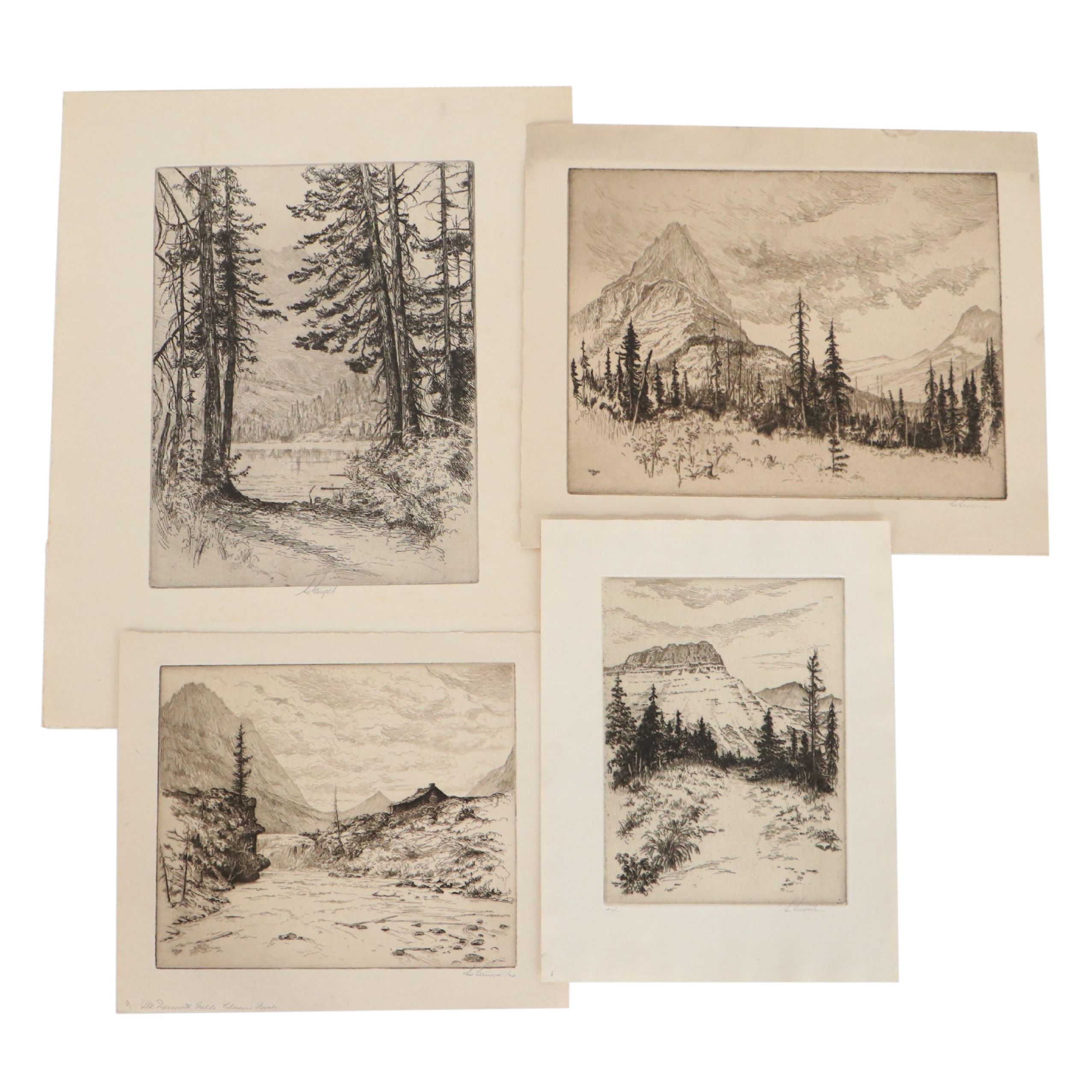 Lee Sturges Etchings Including "Stark's Peak," 1921