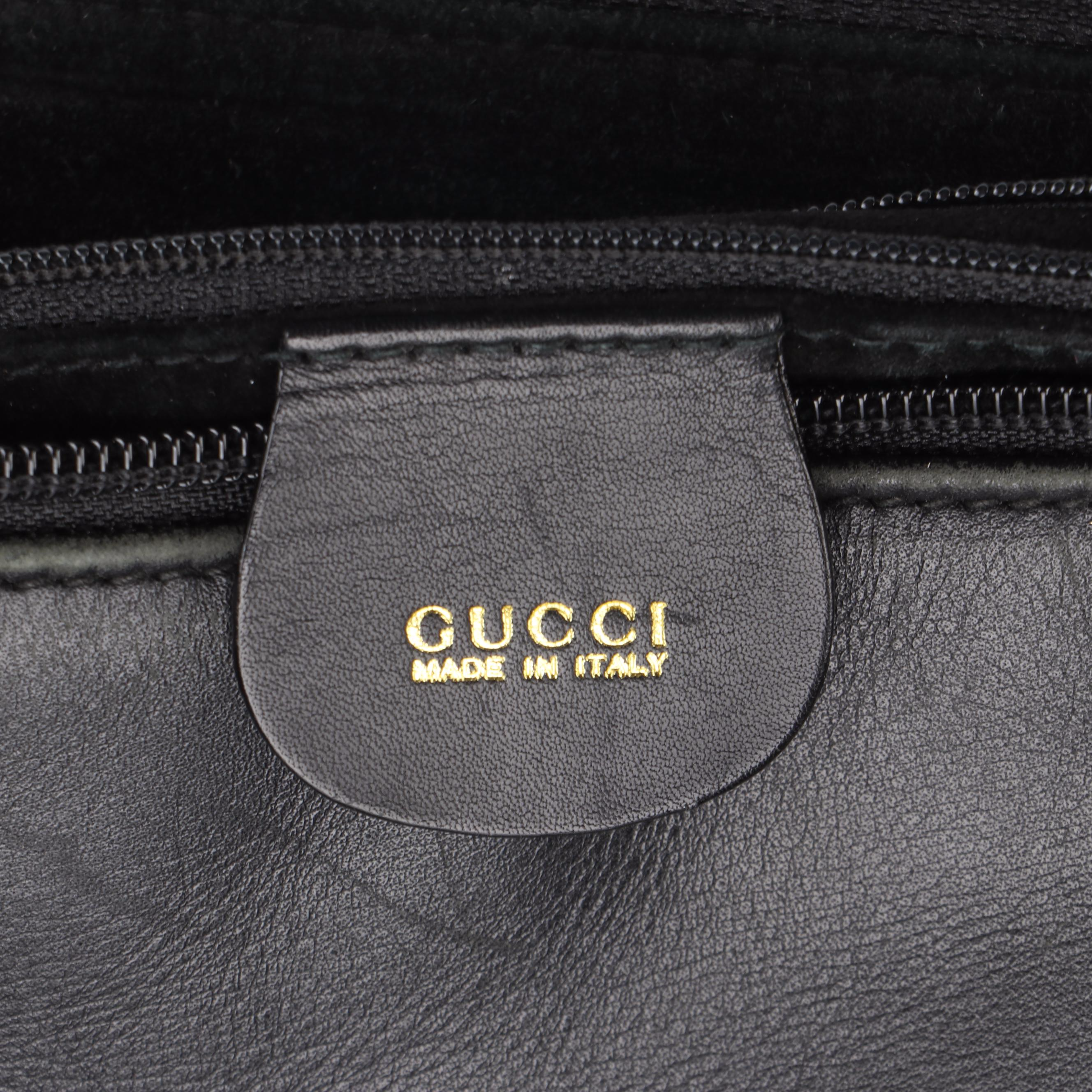Gucci Web Strap Leather Shoulder Bag