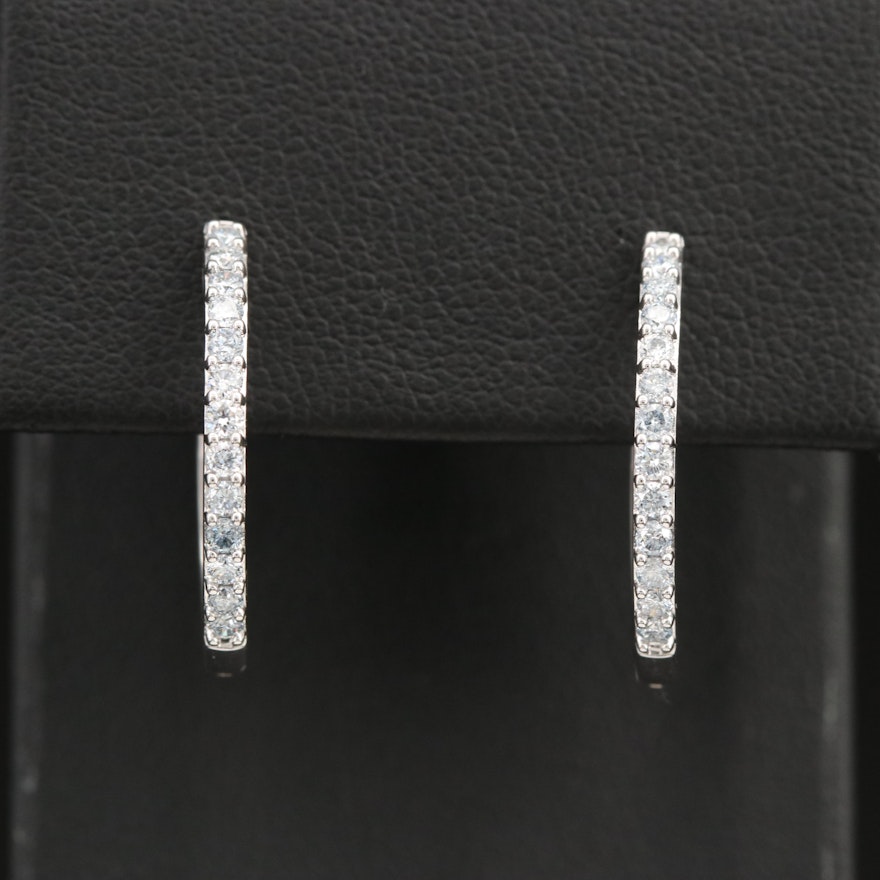 Sterling 0.52 Lab Grown Diamond Hoop Earrings