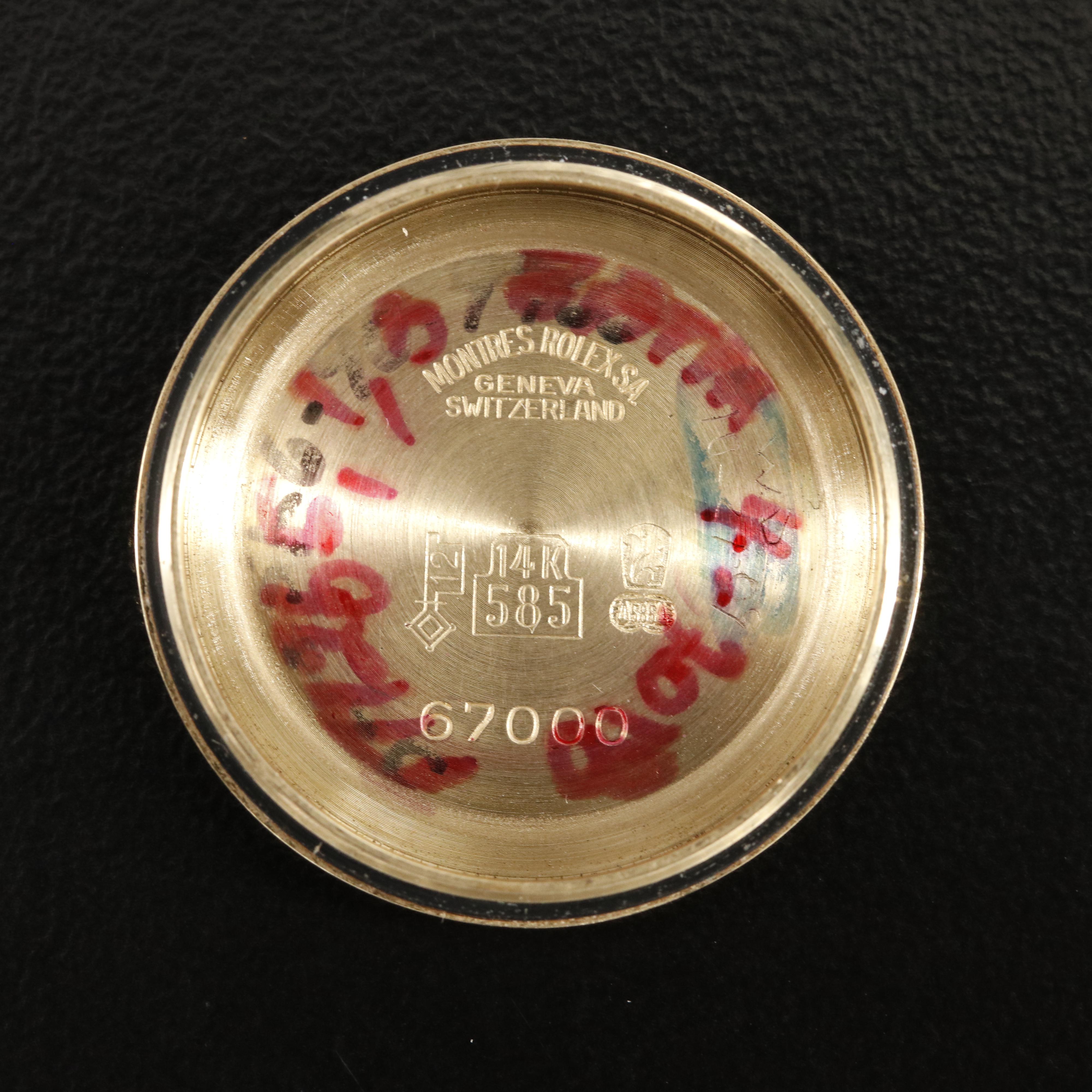 1982 14K Rolex Oyster Perpetual Diamond Bezel Watch