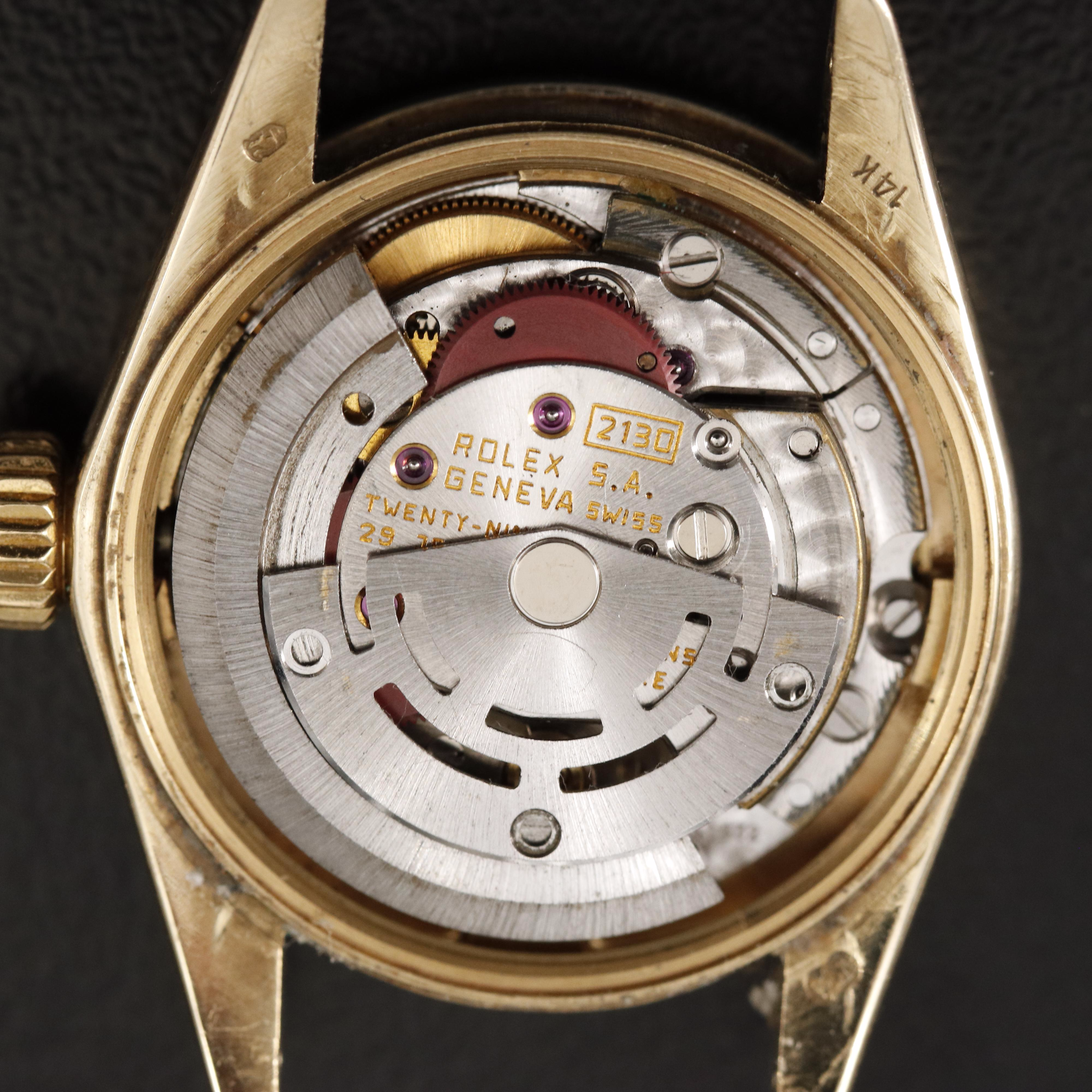 1982 14K Rolex Oyster Perpetual Diamond Bezel Watch