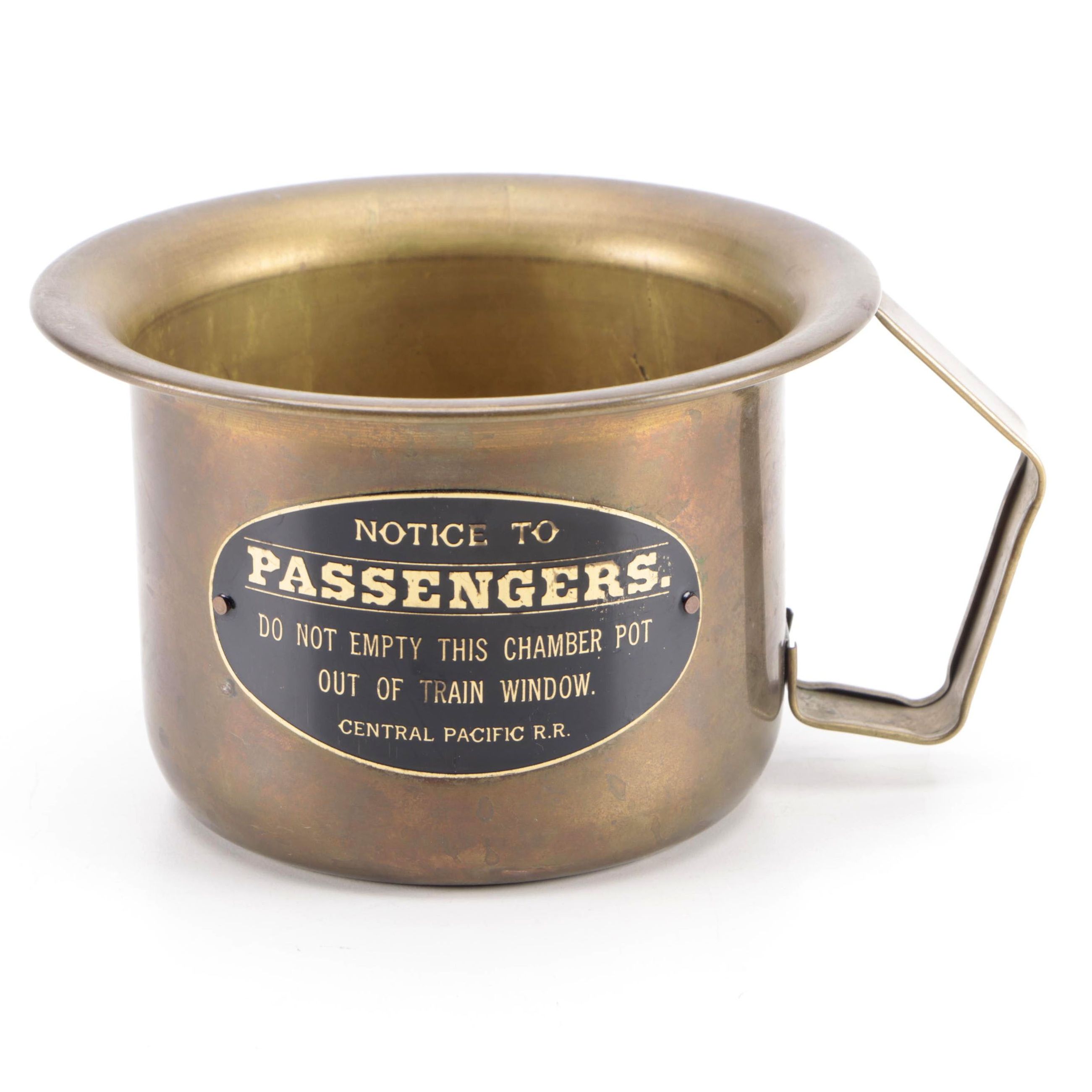 Central Pacific Railroad Brass Chamber Pot, Early to Mid-20th Century