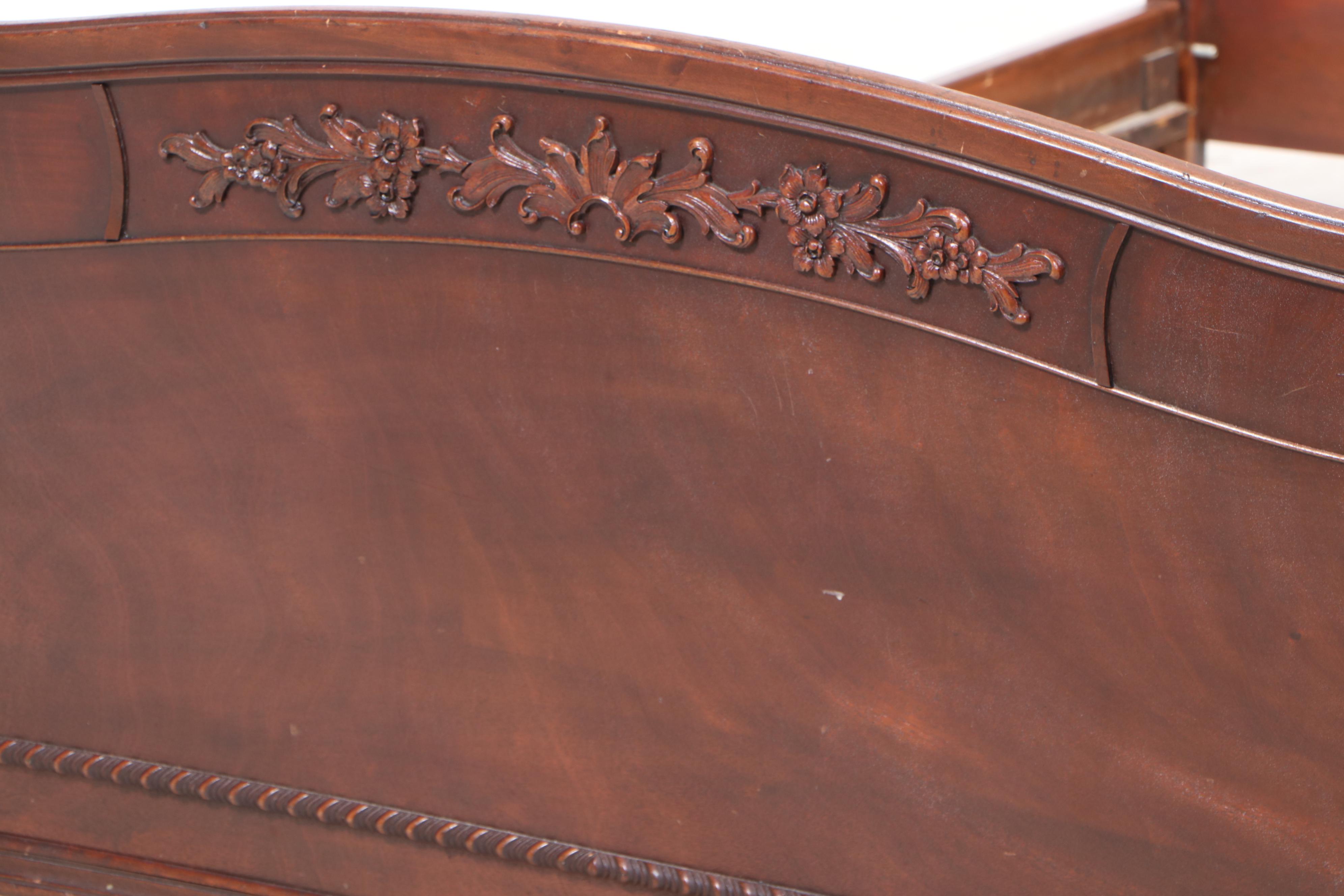 Thomasville Chair Company Chippendale Style Mahogany Full Size Bed Frame