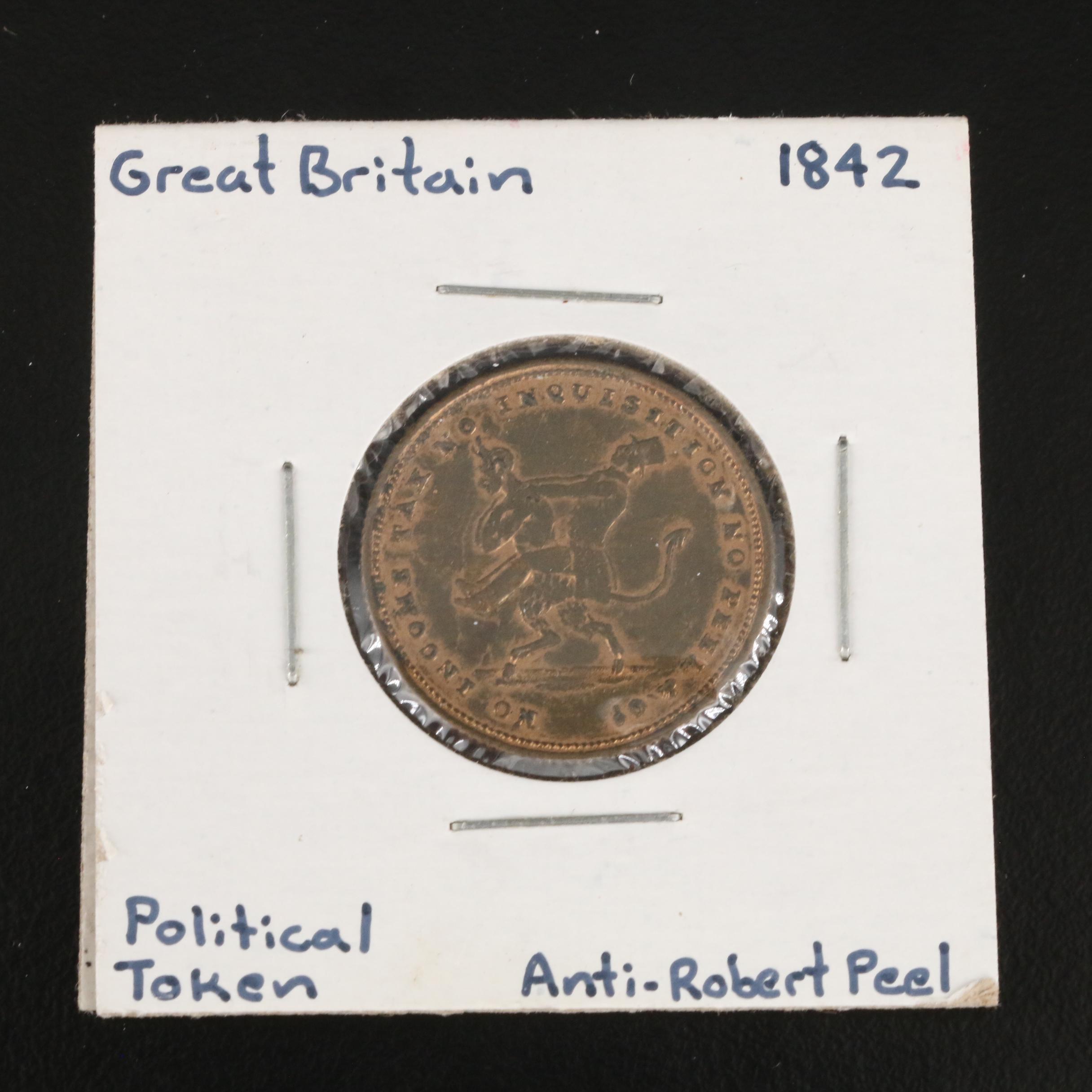 Group of Ten Great Britain Political Tokens and Three Gaming Tokens
