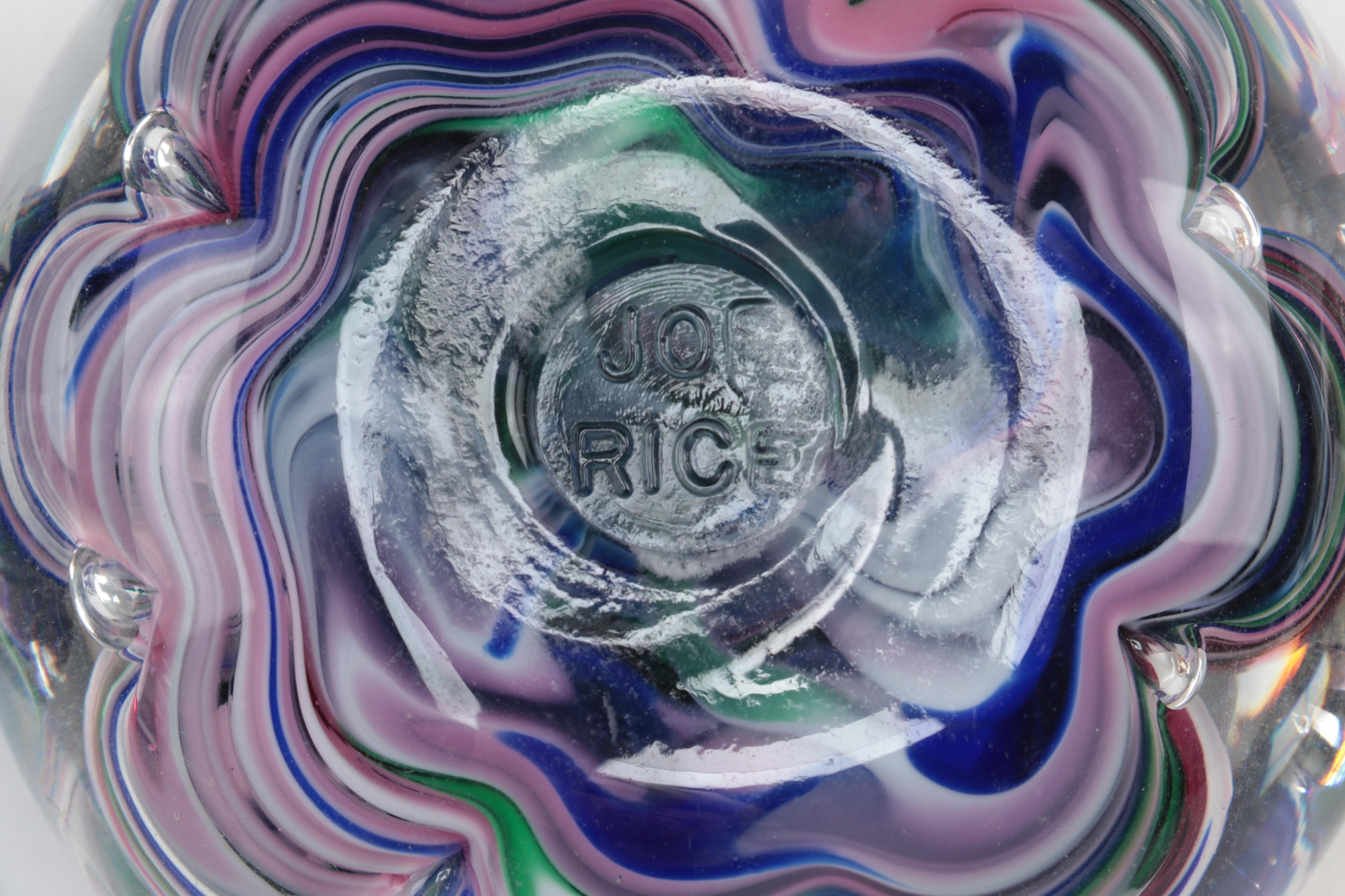 Joe Rice Trapped Bubble Glass Paperweights