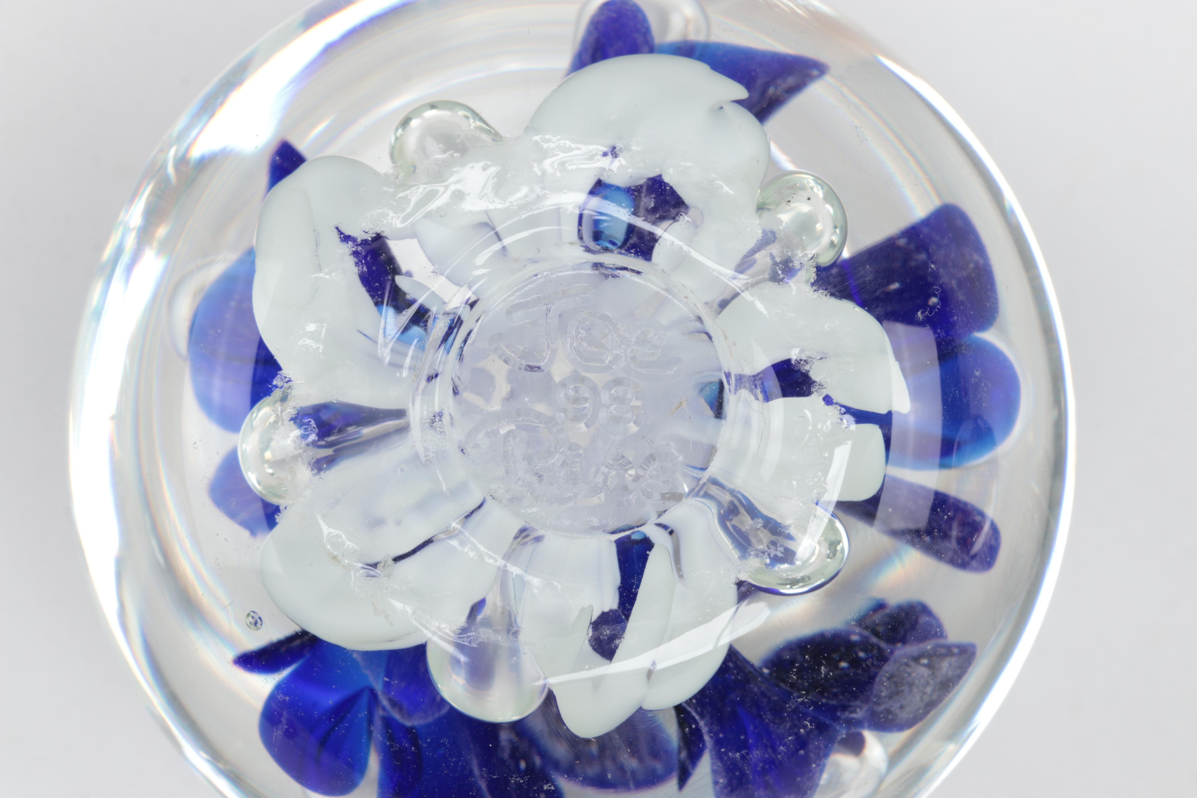 Joe Rice Trapped Bubble Glass Paperweights