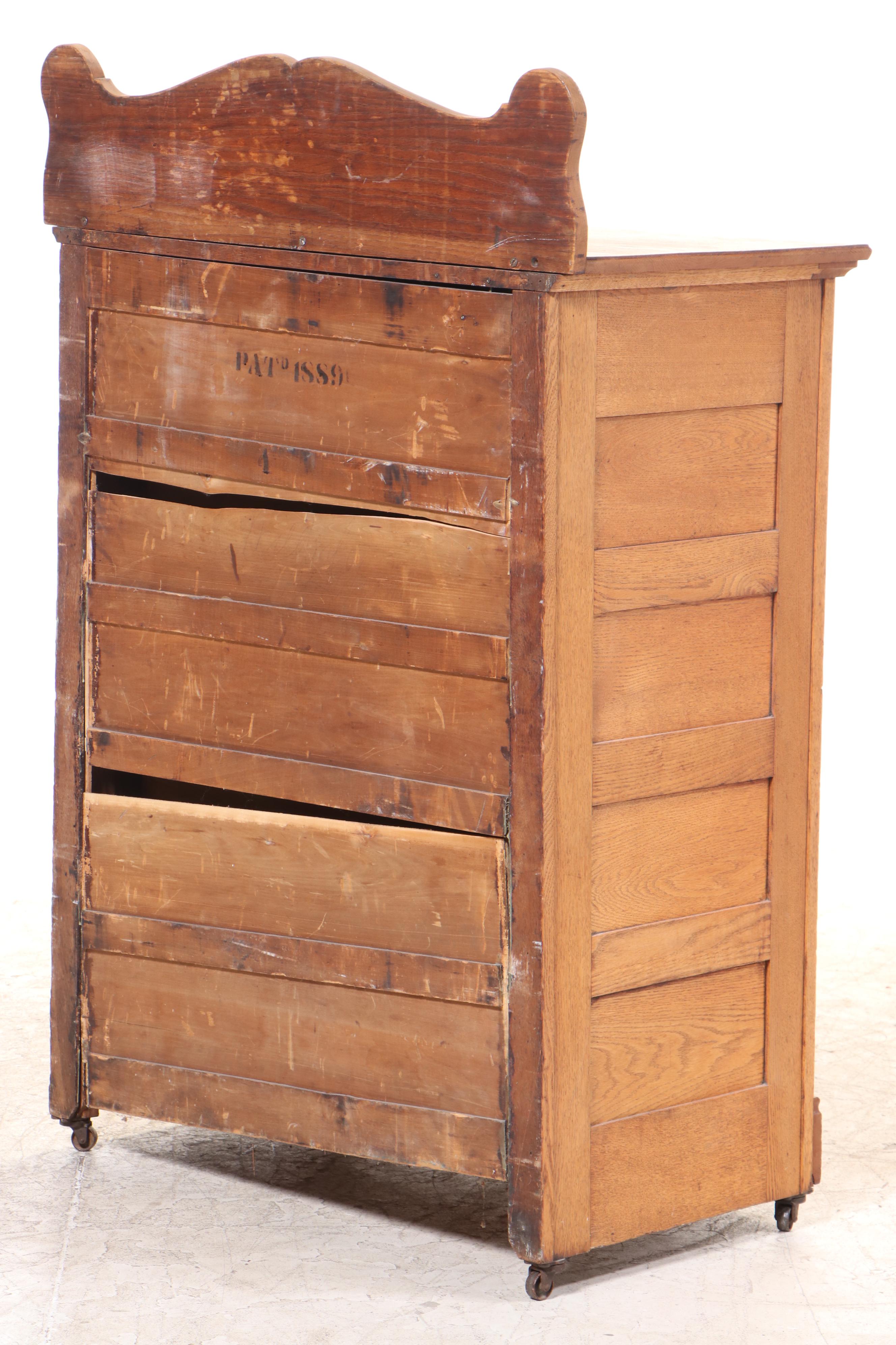 Victorian Oak Five-Drawer Chest, Late 19th Century