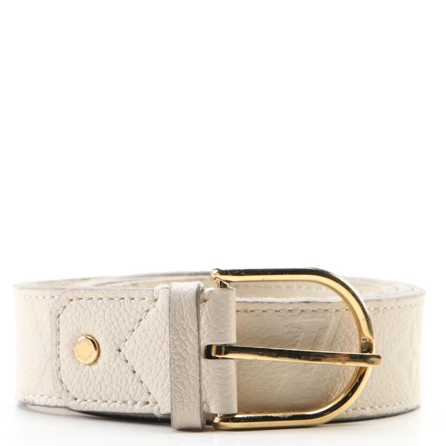 Louis Vuitton 30mm Belt in Neige Monogram Empreinte Leather with Box