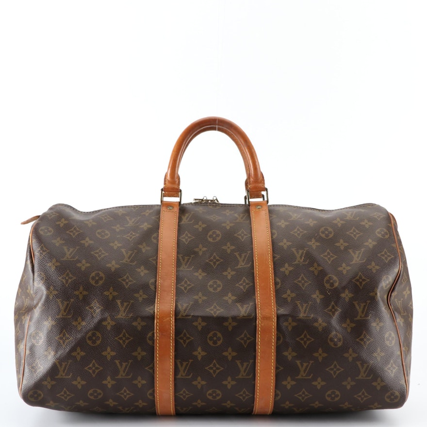 Louis Vuitton Keepall 50 in Monogram Canvas and Vachetta Leather