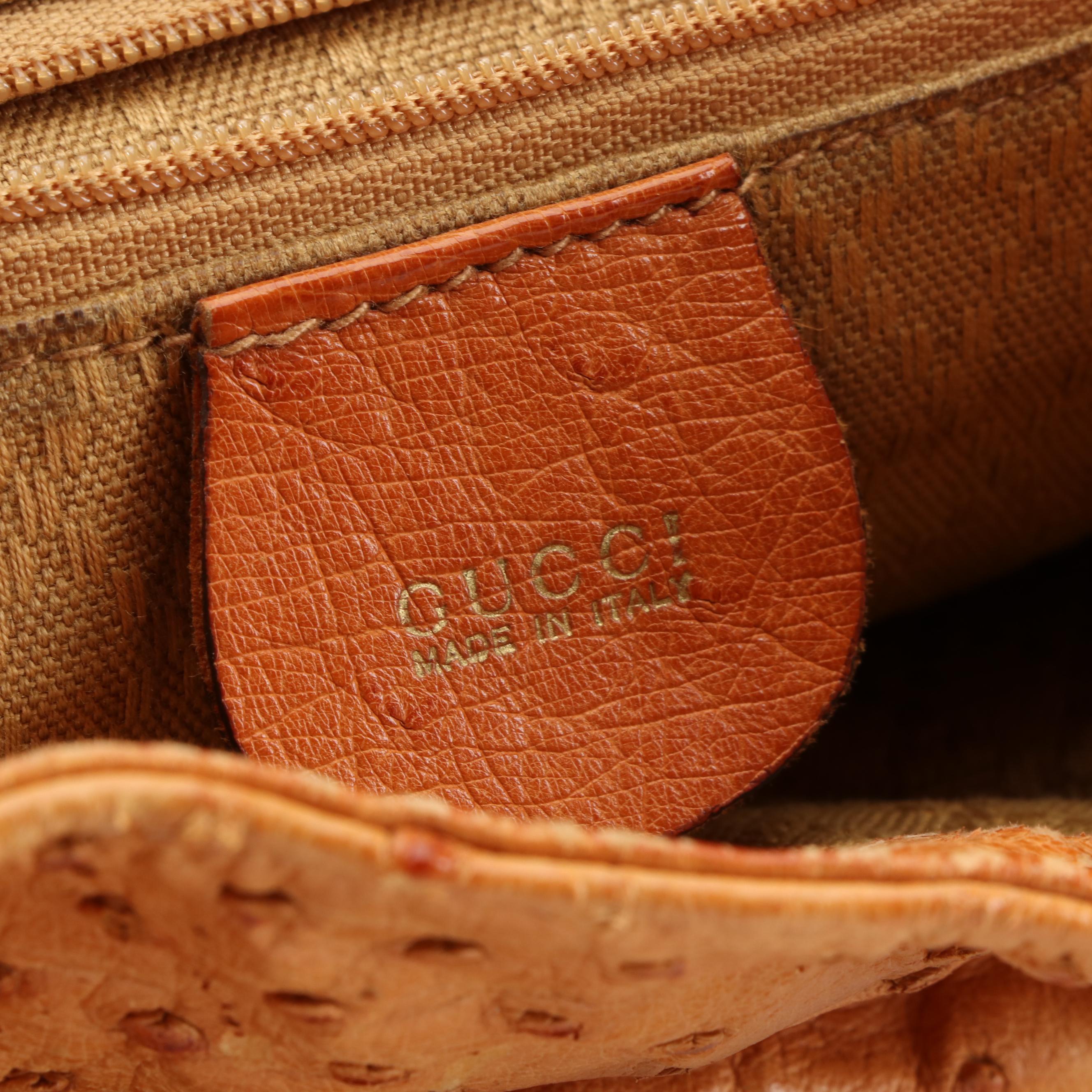 Gucci Bamboo Rucksack Backpack in Ostrich Leather