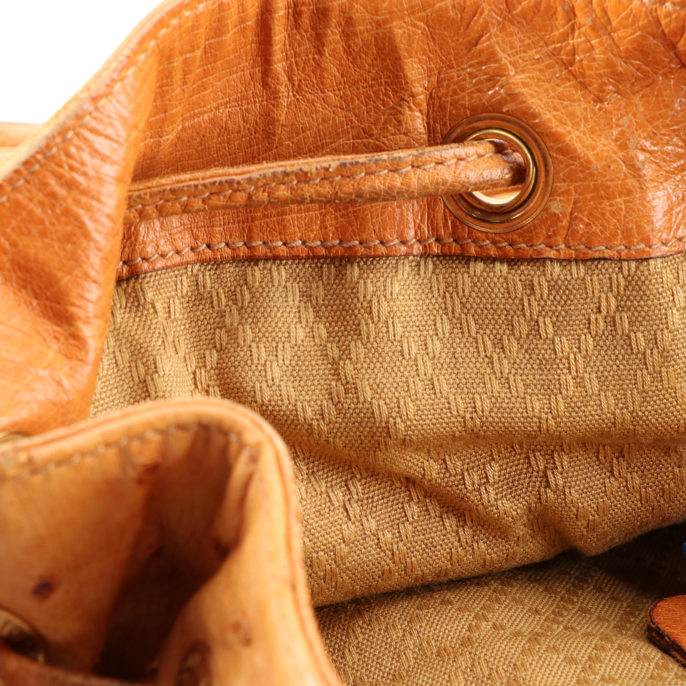 Gucci Bamboo Rucksack Backpack in Ostrich Leather