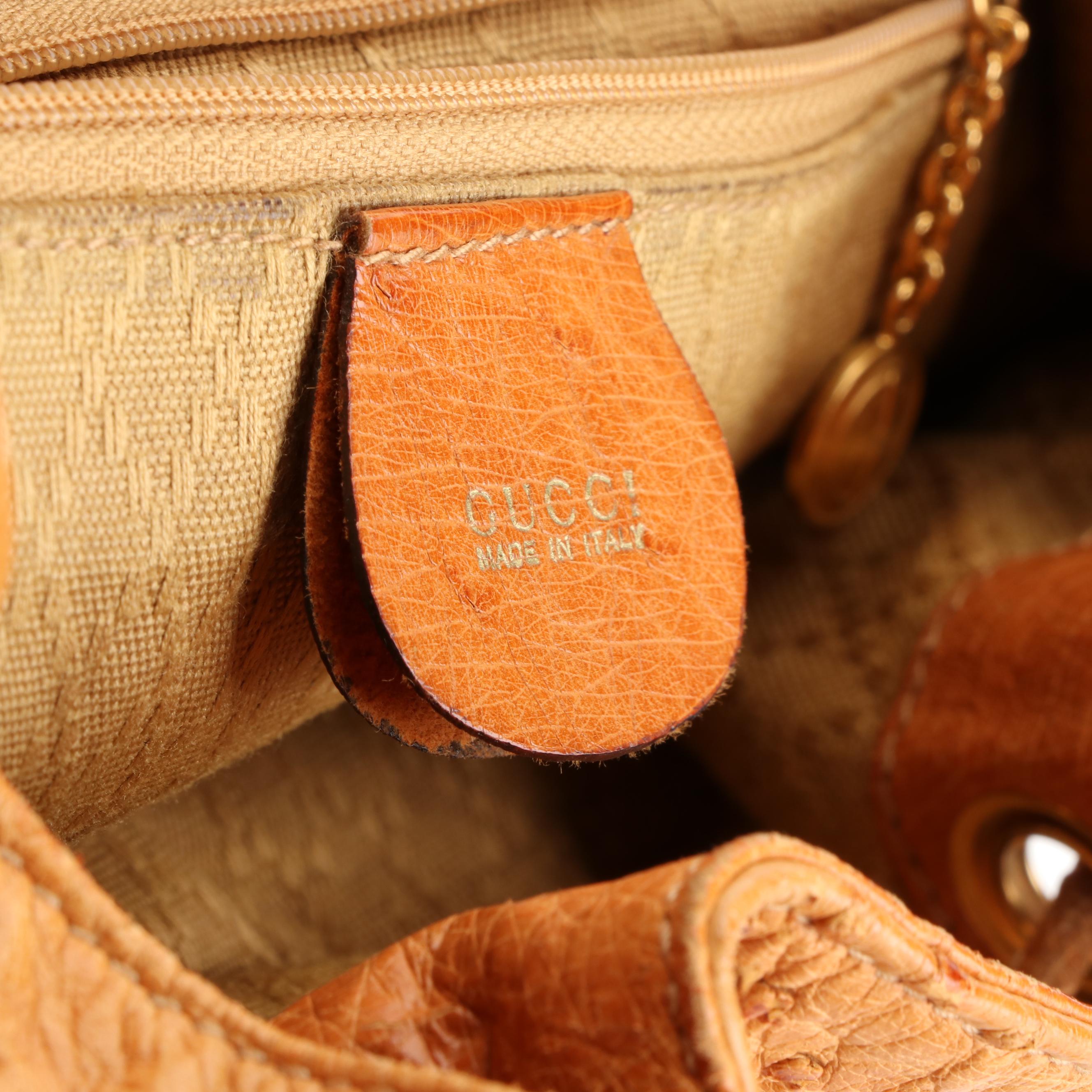 Gucci Bamboo Rucksack Backpack in Ostrich Leather