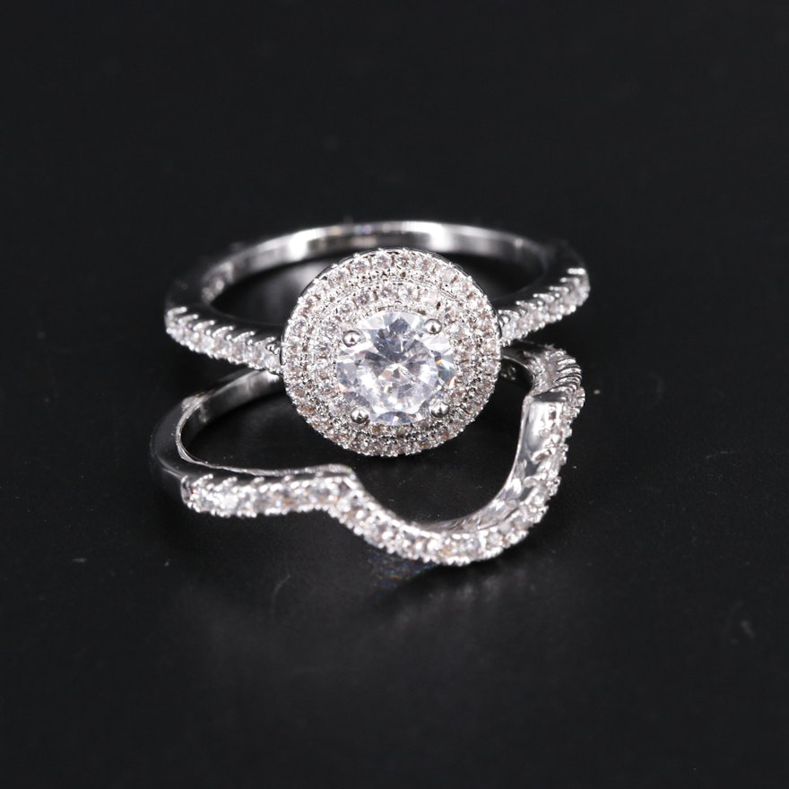 Cubic Zirconia Ring and Enhancer Band