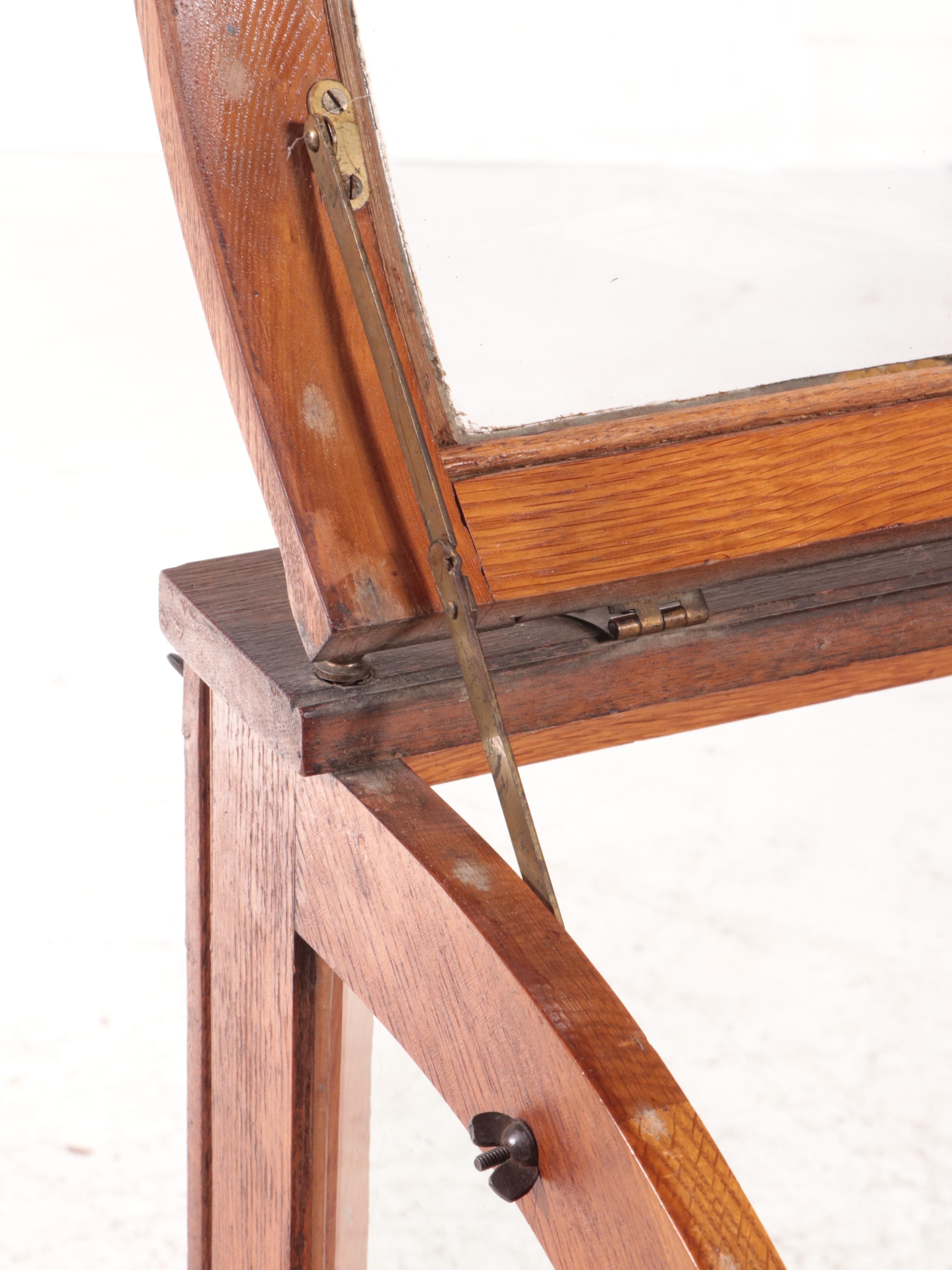 American Oak and Curved Glass Cane Display Case, circa 1900