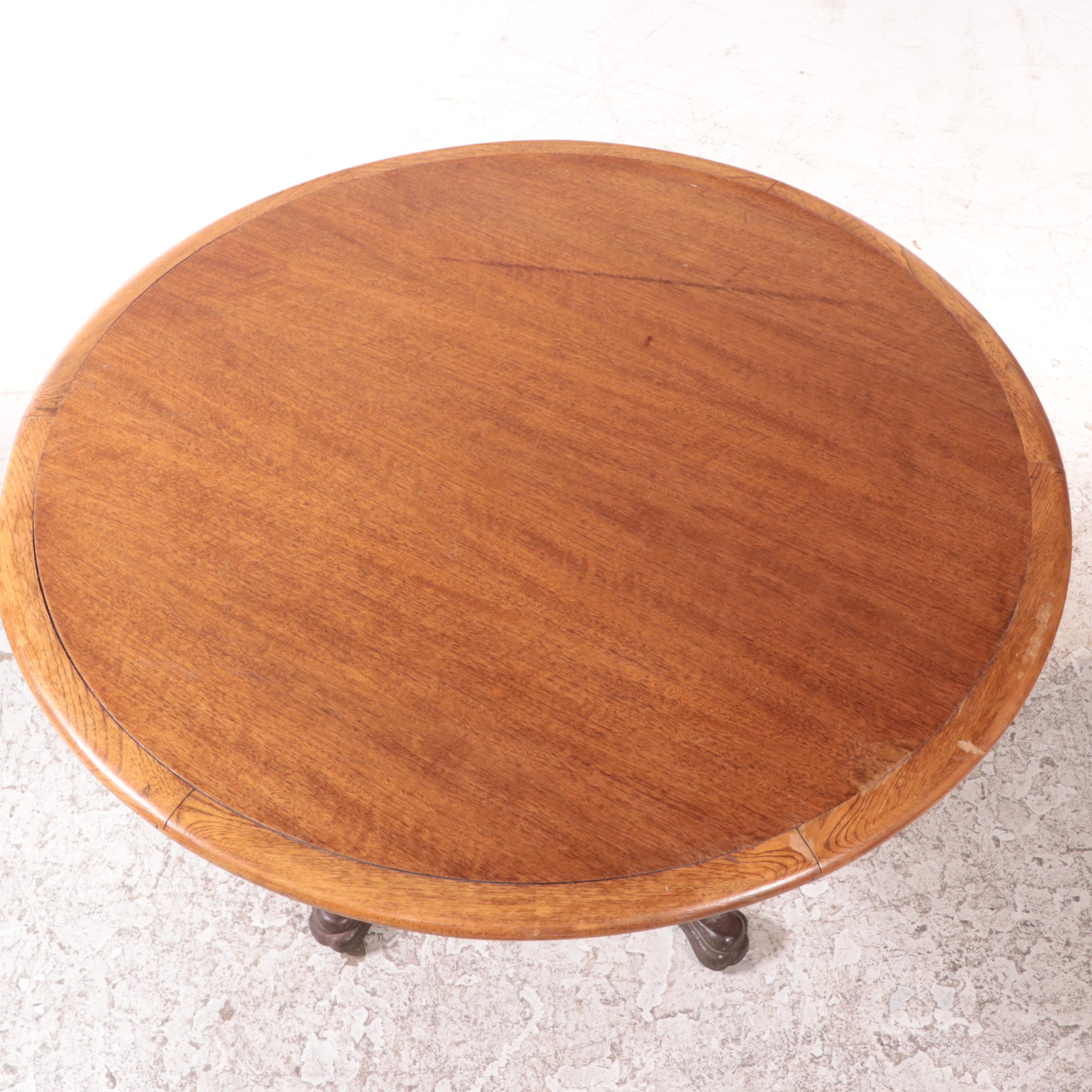 Walnut, Ash, and Cast Iron Bistro Table