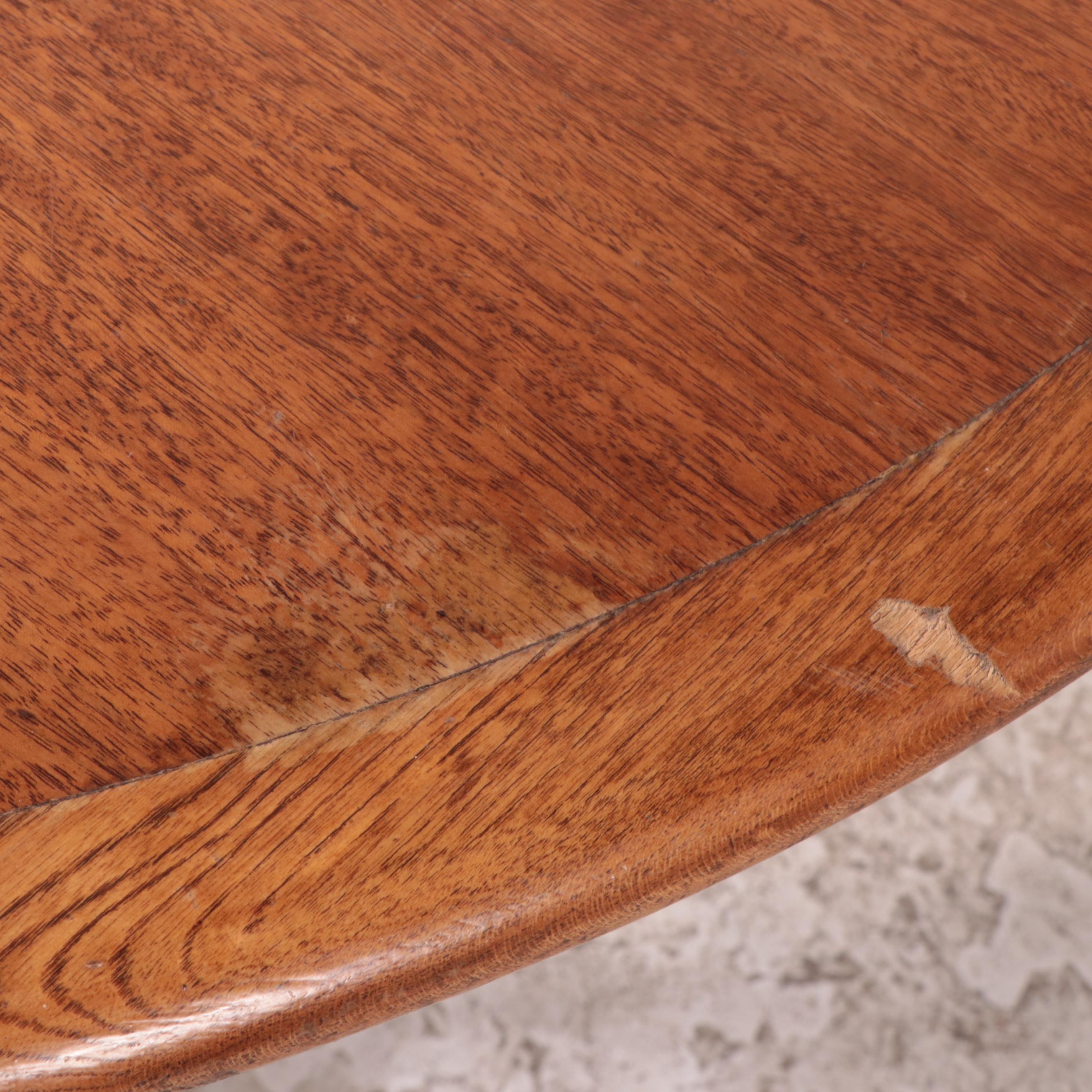 Walnut, Ash, and Cast Iron Bistro Table