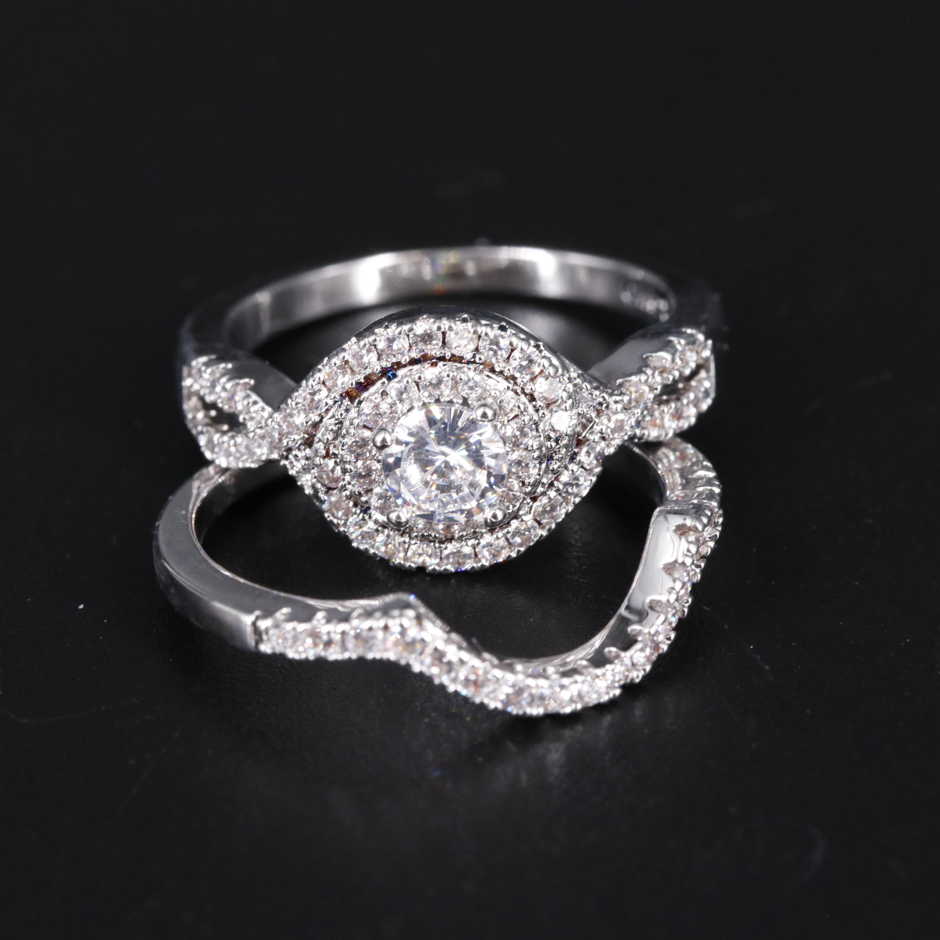 Cubic Zirconia Ring and Enhancer Band