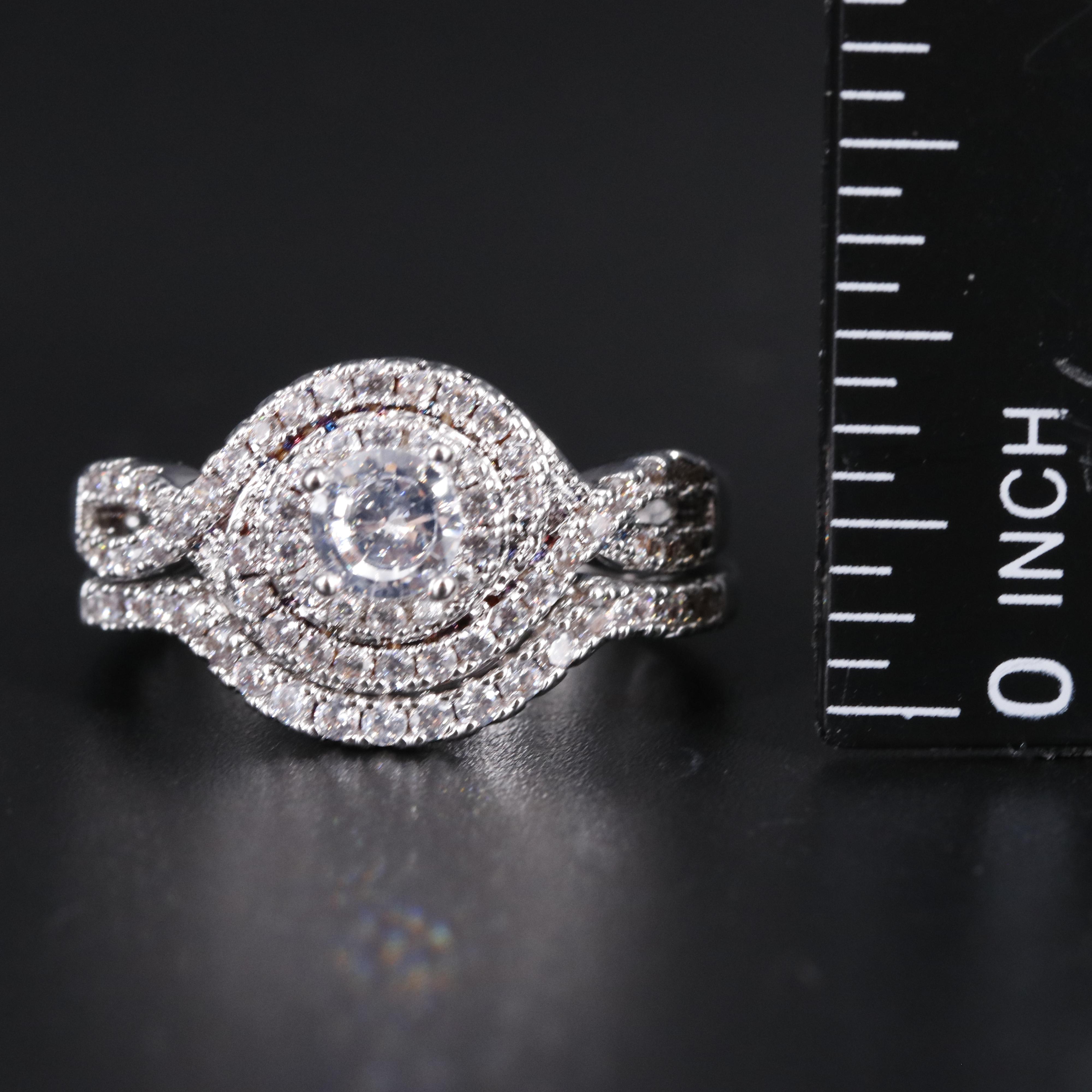 Cubic Zirconia Ring and Enhancer Band