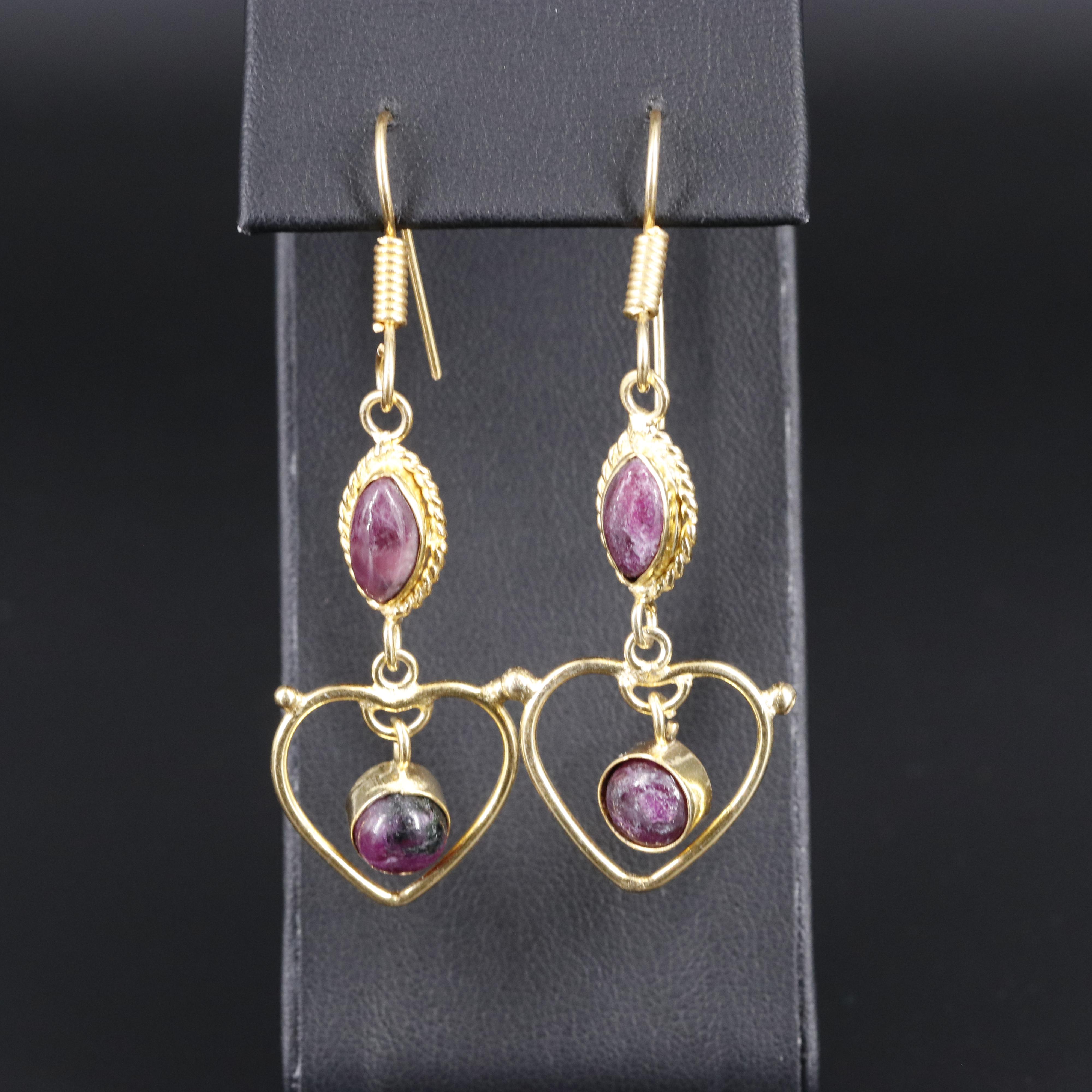 Ruby in Zoisite Earrings