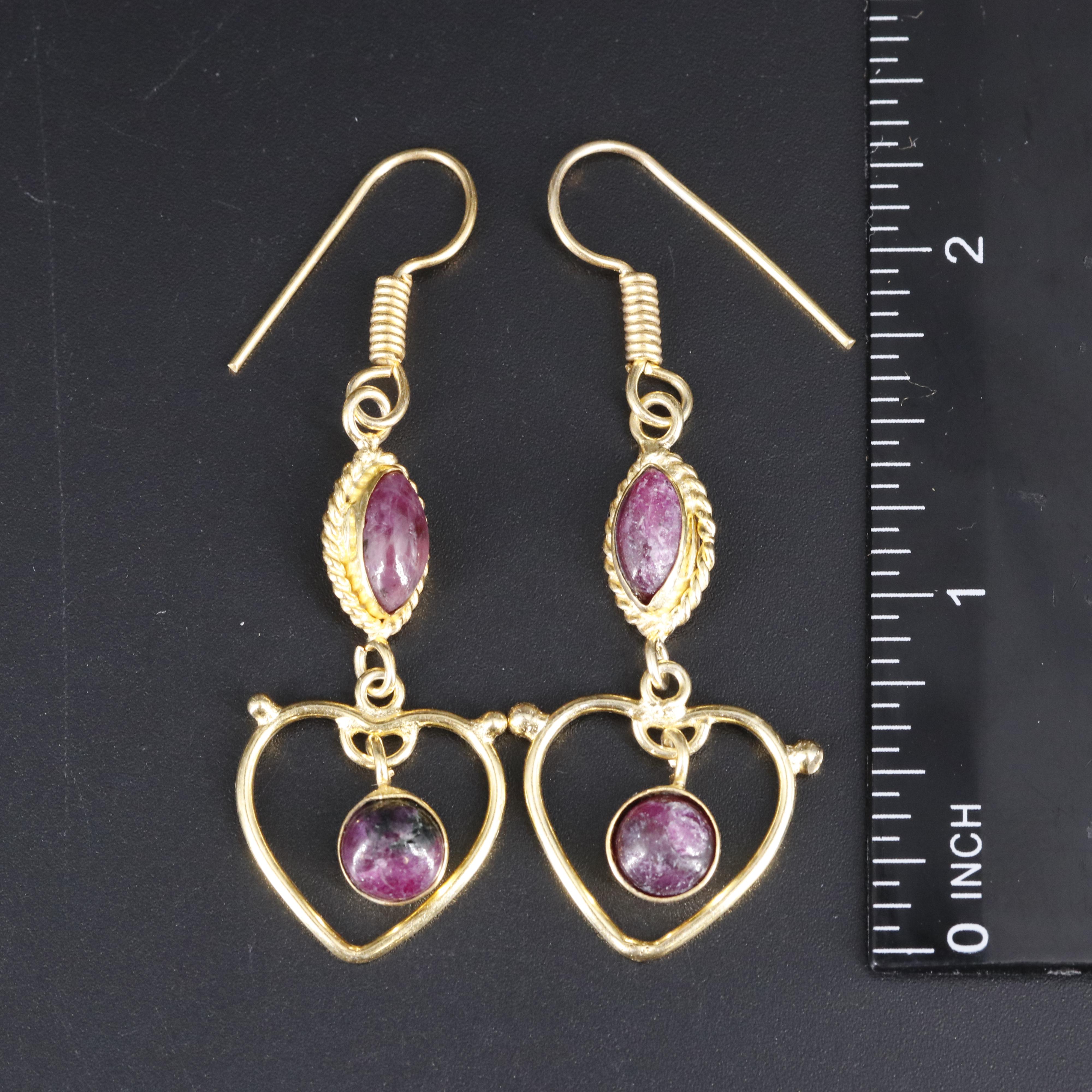 Ruby in Zoisite Earrings