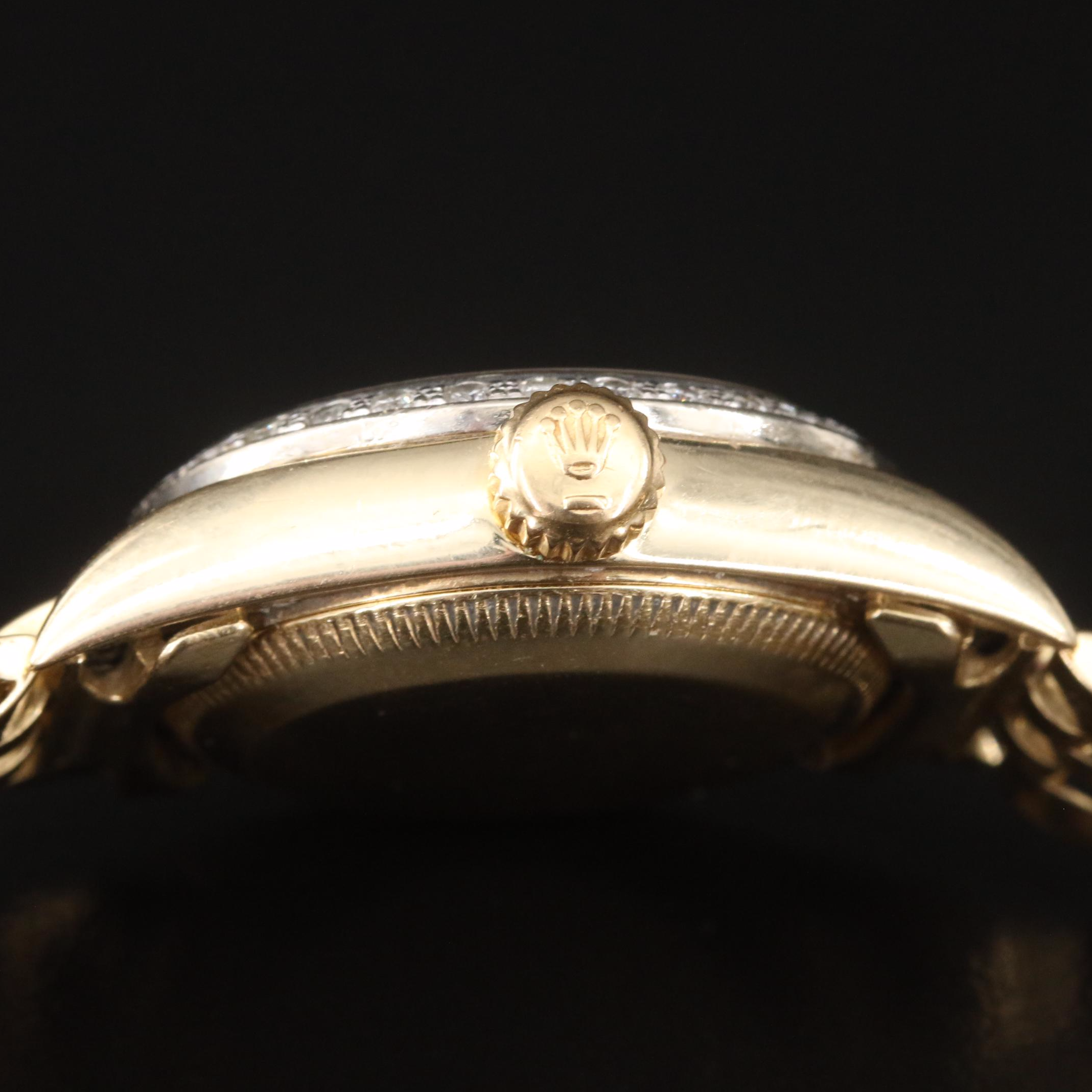 1982 14K Rolex Oyster Perpetual Diamond Bezel Watch