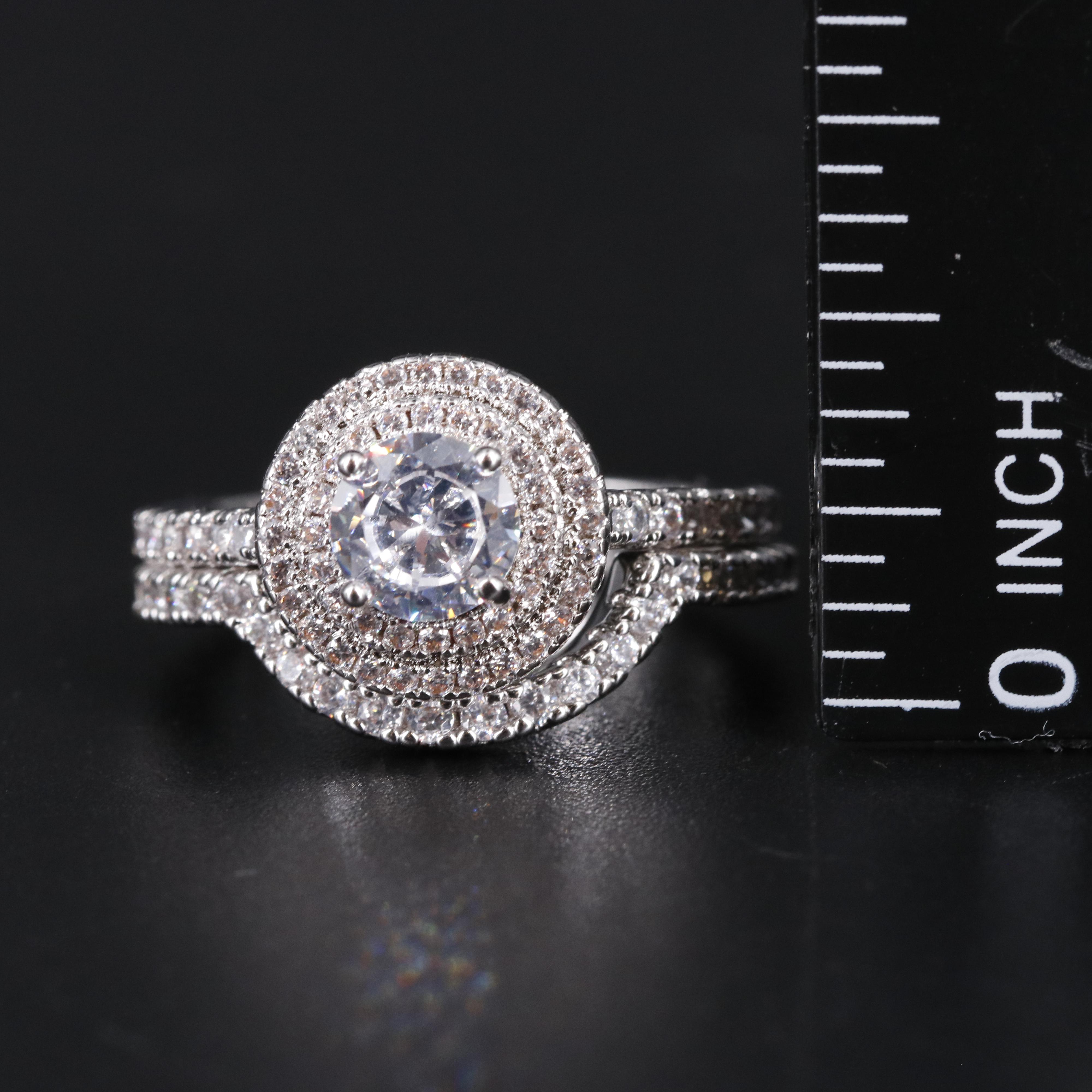 Cubic Zirconia Ring and Enhancer Band